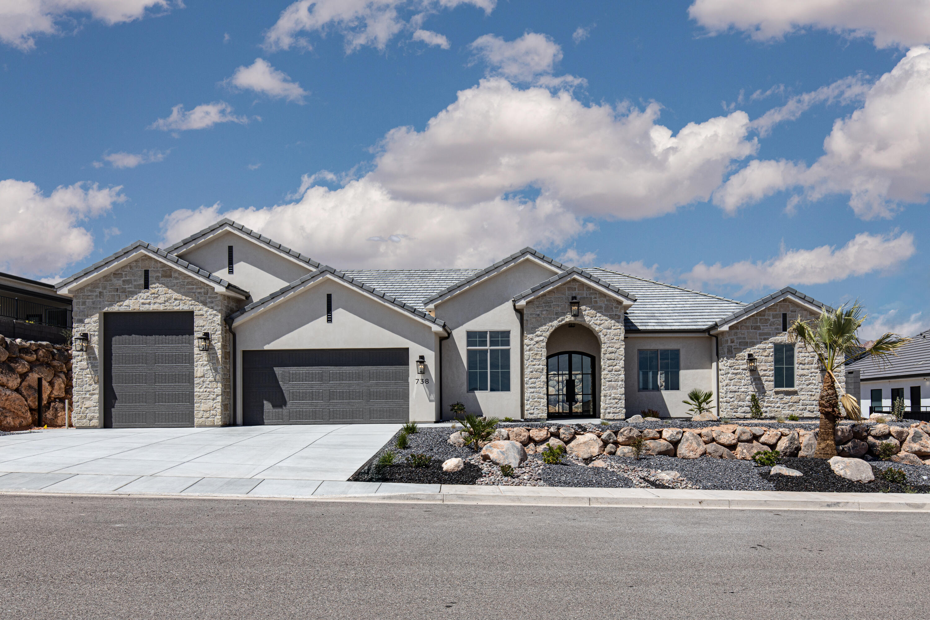 MOVE IN READY!  Beautiful, single level new construction home built by Sunterra Construction. Large laundry room, Butler's Pantry and a second family room. Tons of storage with bonus attic storage accessible from Laundry Room.  Detailed interior, gorgeous finishes and an RV Garage. RV Garage measurements - about 35' deep, 14' wide with a 10'x12' garage door. Front landscape and block wall installed.  Gates are ordered.  Backyard landscape to be started by 7/1/2026.  Buyer may have input in the backyard landscape layout - if there is an accepted REPC prior to the landscape being started.  The seller is not putting in a pool but there is room for one in the backyard.  

Home is located at the northern edge of the prestigious Green Springs Community, just a short walk from the boundary of the Red Cliffs National Conservation Area. The site is surrounded by luxury homes and some of Southern Utah's best backdrops! Views to the south are unobstructed, as the lot is slightly raised and has only a paved neighborhood trail in front. You'll be 5 minutes from some of the finest biking, hiking, and golf in Washington County and less than 10 minutes to Costco, Home Depot, Walmart, restaurants, and I-15 freeway access.  

Owner/Agent.