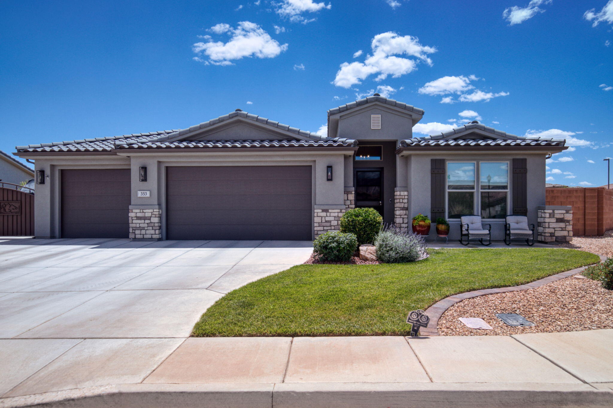 Welcome to your private retreat home.  With a large open floor plan this 3 bed 2.5 bath home is enhanced with a gourmet kitchen with a gas stove, luxury LVP flooring as well as a panel slider door that brings the outdoors into your home. and speaking of outdoors this yard boasts a full size gunnite pool, large u shaped outdoor kitchen, firepit, a place for your hot tub as well as a large lawn area and garden area with fruit trees. All of this and it is located in the beautiful Brio subdivision that includes an incredible clubhouse with  unmatched amentities.  you can enjoy the many clubs and classes as well as the two pools, two hottubs, workout rooms.  Close to everything this a truly an amazing find.  Come and check out your new lifestyle living home!!!