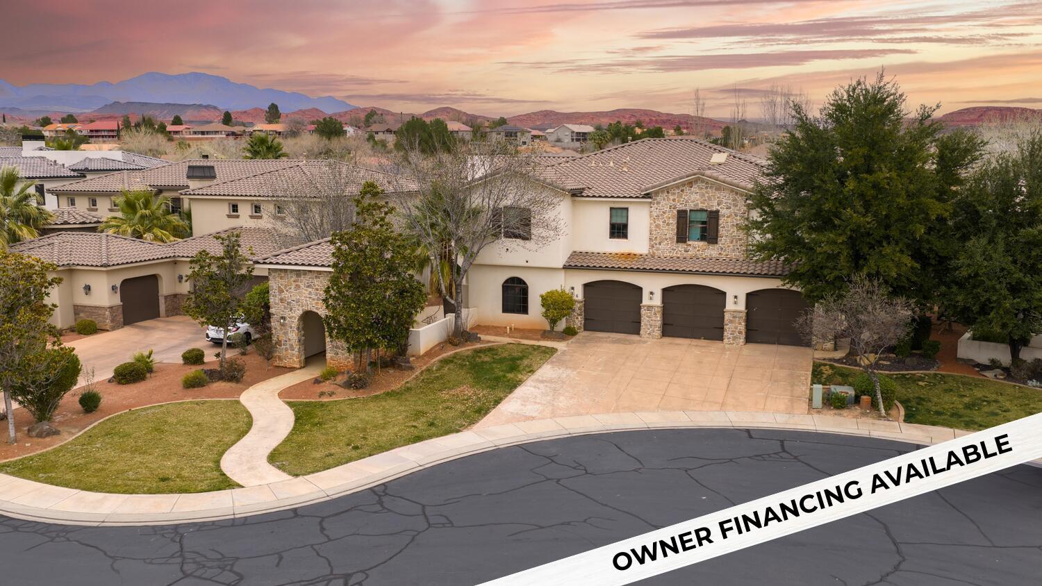 **Owner Finance Available** 
Nestled in one of Santa Clara's desirable luxury enclaves, this remarkable residence blends timeless design with modern luxury across nearly 7,000 sf of inspired living space. The Villa Bonita gated 12 estate community boasts an exclusive park complete with Pickle Ball Court. Whether cozy morning cocoa or casual evening sunsets, the outdoor living spaces upstairs & down, private pool, sauna & outdoor shower extend the homes comfort into the fresh Santa Clara air. Built in 2007 & thoughtfully crafted for both grand entertaining and everyday comfort. This home offers a rare combination of scale, quality & refined finishes. From the hand scraped wooden floors to the custom rock architectural columns & multiple Juliet balconies, you will be swept away by the sophisticated romance of this home. HOA dues include landscaping water for the entire community for the public areas, park and residence's yards.