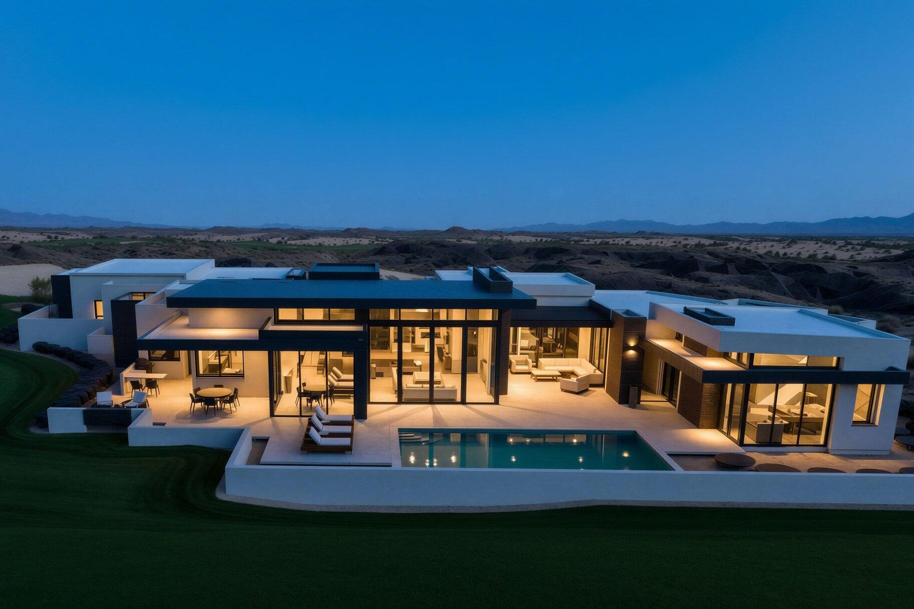 Under construction & positioned along Hole 7 of Tom Weiskopf's Championship Course, this 6,068 SF South Village luxury home offers commanding views of Red Mountain, Snow Canyon, and Pine Valley Mountain. Backing directly to the course enjoy breathtaking Southern Utah scenery from the outdoor patio and private pool. Within the prestigious Black Desert Resort, ownership includes BDR Resort Club Membership with access to world-class amenities. A rare opportunity to secure the first golf-front residence in Southern Utah's most iconic, amenity-rich resort communities.