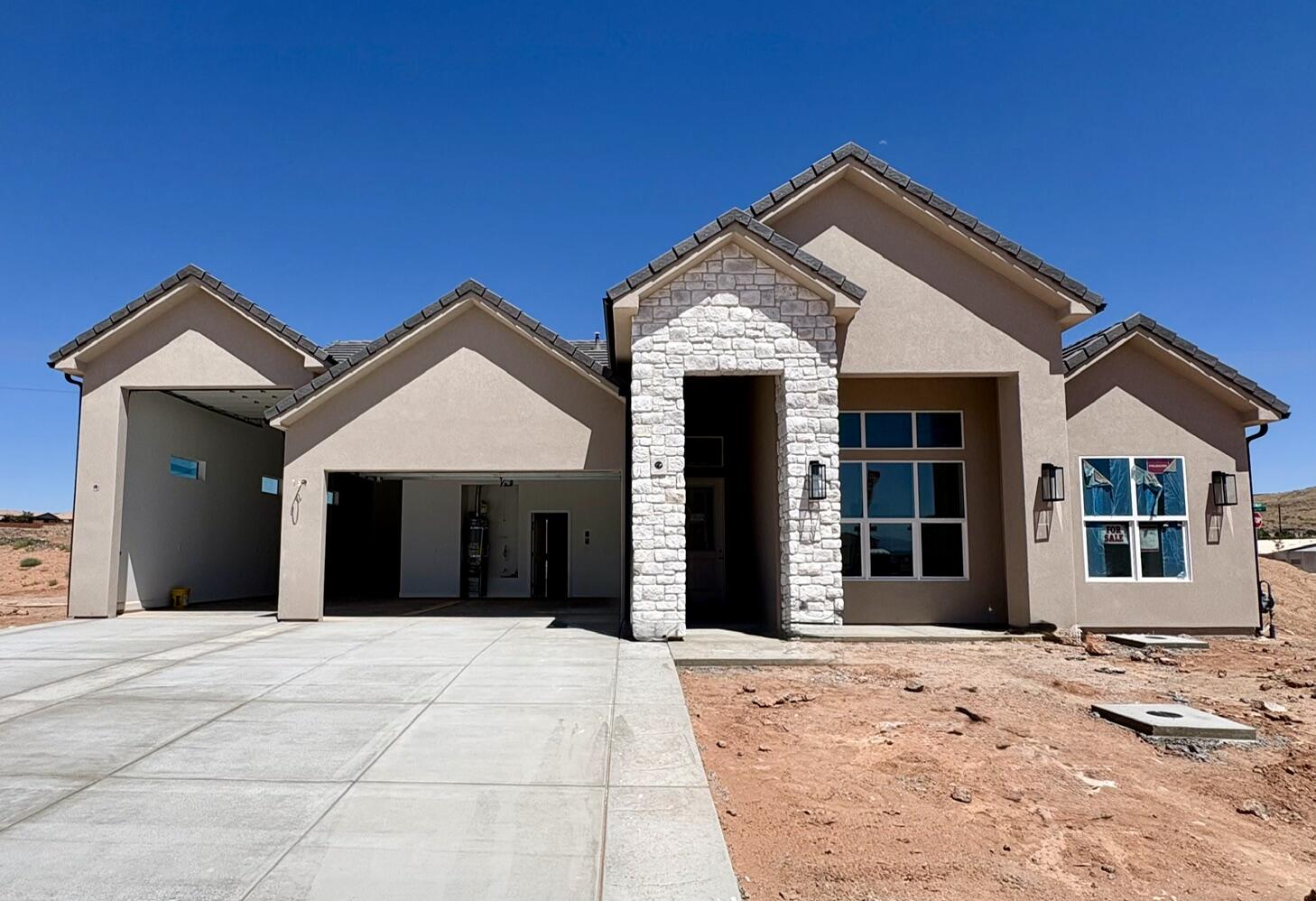 S&S Homes at Paraiso! S&S Homes' popular single story home with RV garage (45' deep with 10'x12' door). This home features painted soft close cabinets, upgraded granite countertops in kitchen, quartz countertops in baths, LVP flooring in main living areas, tiled showers and tubs, tile to ceiling in primary bath, stand alone tub in primary bath, upgraded black plumbing fixtures, upgraded black garage doors, front and backyard landscaping too! Come by and check out the S&S Homes difference! Call or text for additional details or to set up a time to view this home.