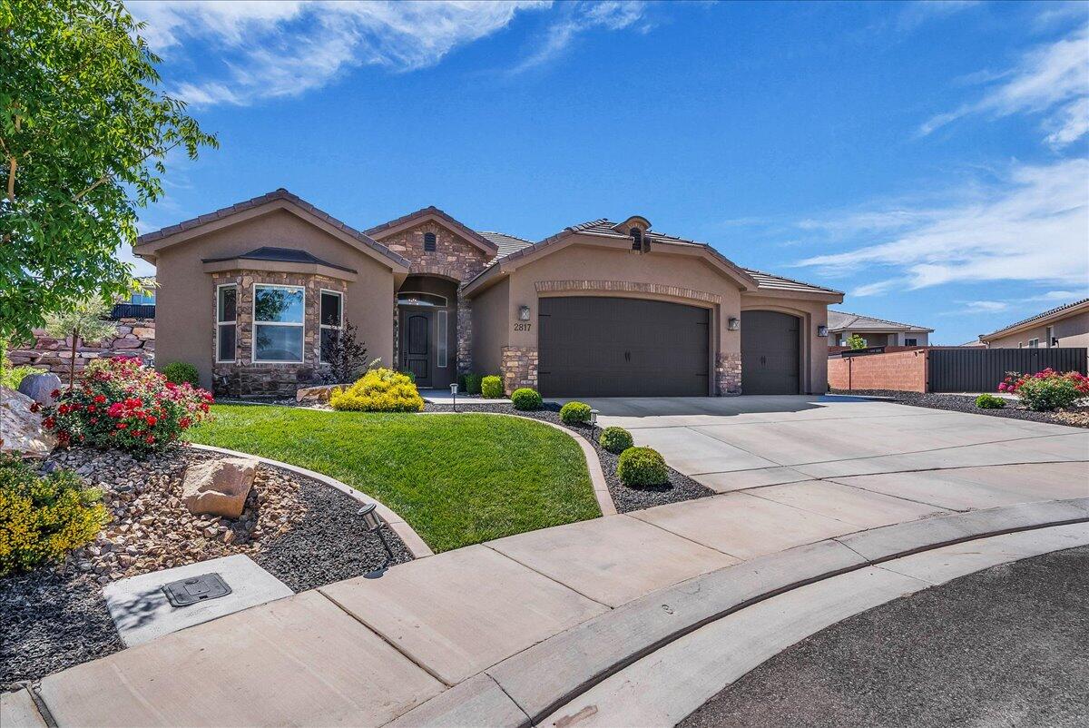 Nestled in a quiet cul-de-sac in the sought-after Divario community, this Immaculate and lightly lived in 4-bedroom, 3-bath home offers single-level living at its finest. The spacious 0.27-acre lot provides room for a pool and RV parking -a rare find in St. George! Step inside to discover an open layout with a dedicated office/den and a cozy fireplace.
Enjoy the large covered back patio overlooking a secluded backyard, perfect for entertaining or unwinding after a day on the nearby Sunbrook Golf Course or biking trails. The oversized 3-car garage comes complete with exercise equipment
included. This turn-key home is truly ready for its next chapter.