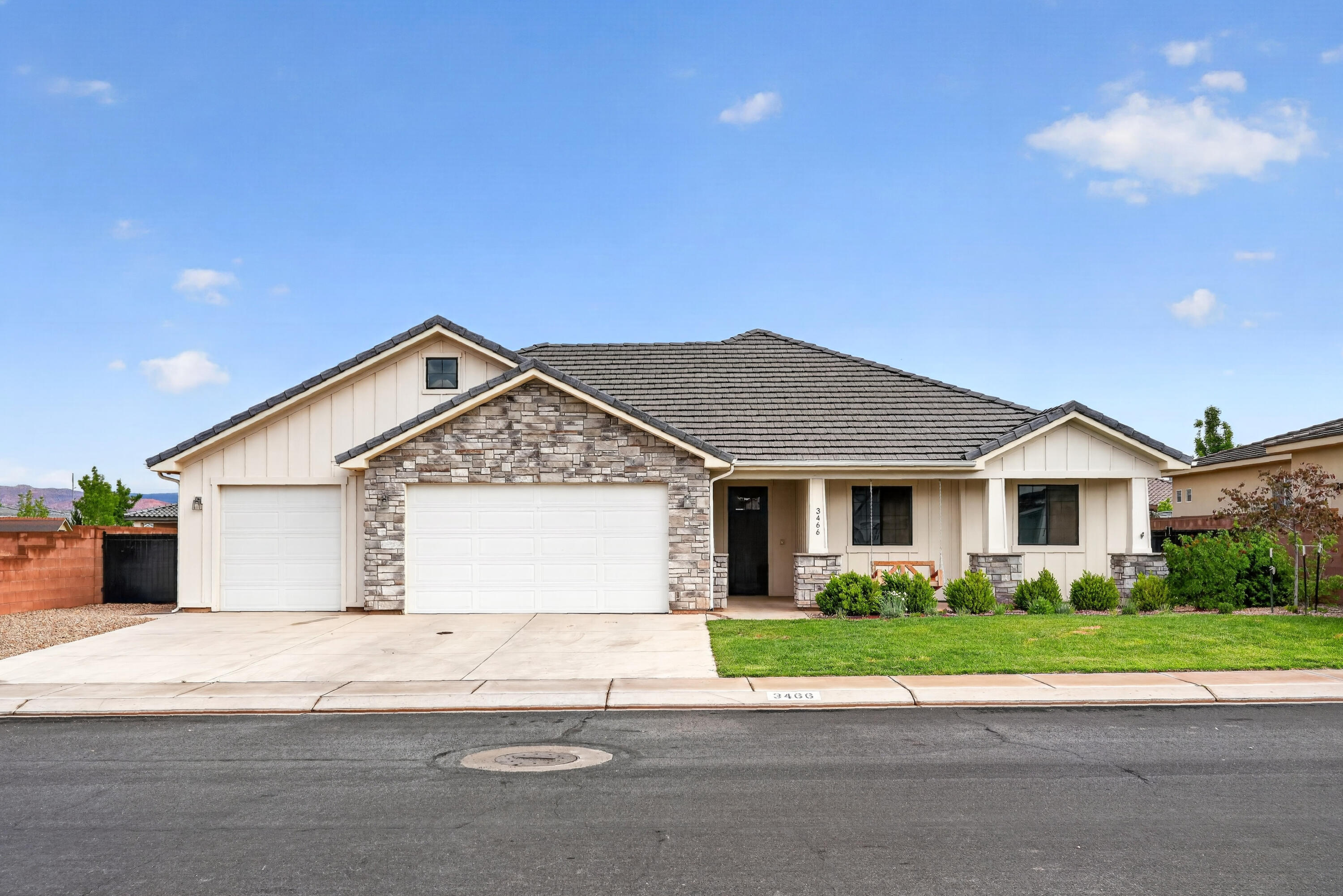 4 bedroom, 2 bathroom home in Dixie Springs with 3-car garage on a .25-acre lot and No HOA. Fresh interior paint and new carpet. Zoned HVAC system allows customized heating and cooling for comfort and energy efficiency throughout the home.

Functional floor plan with spacious great room, open kitchen with ample storage, dining space, and private primary suite featuring walk-in closet and walk-in shower.

Unique 186 sq ft attached bonus room with separate HVAC and built-in dog wash tub--ideal for pet care, hobby space, or temperature-controlled storage.

Fully landscaped, fenced backyard with space to relax, entertain, or play.

Prime Southern Utah location near Sand Hollow Reservoir, sand dunes, off-road trails, golf, boating, hiking, and within easy access to Zion National Park.