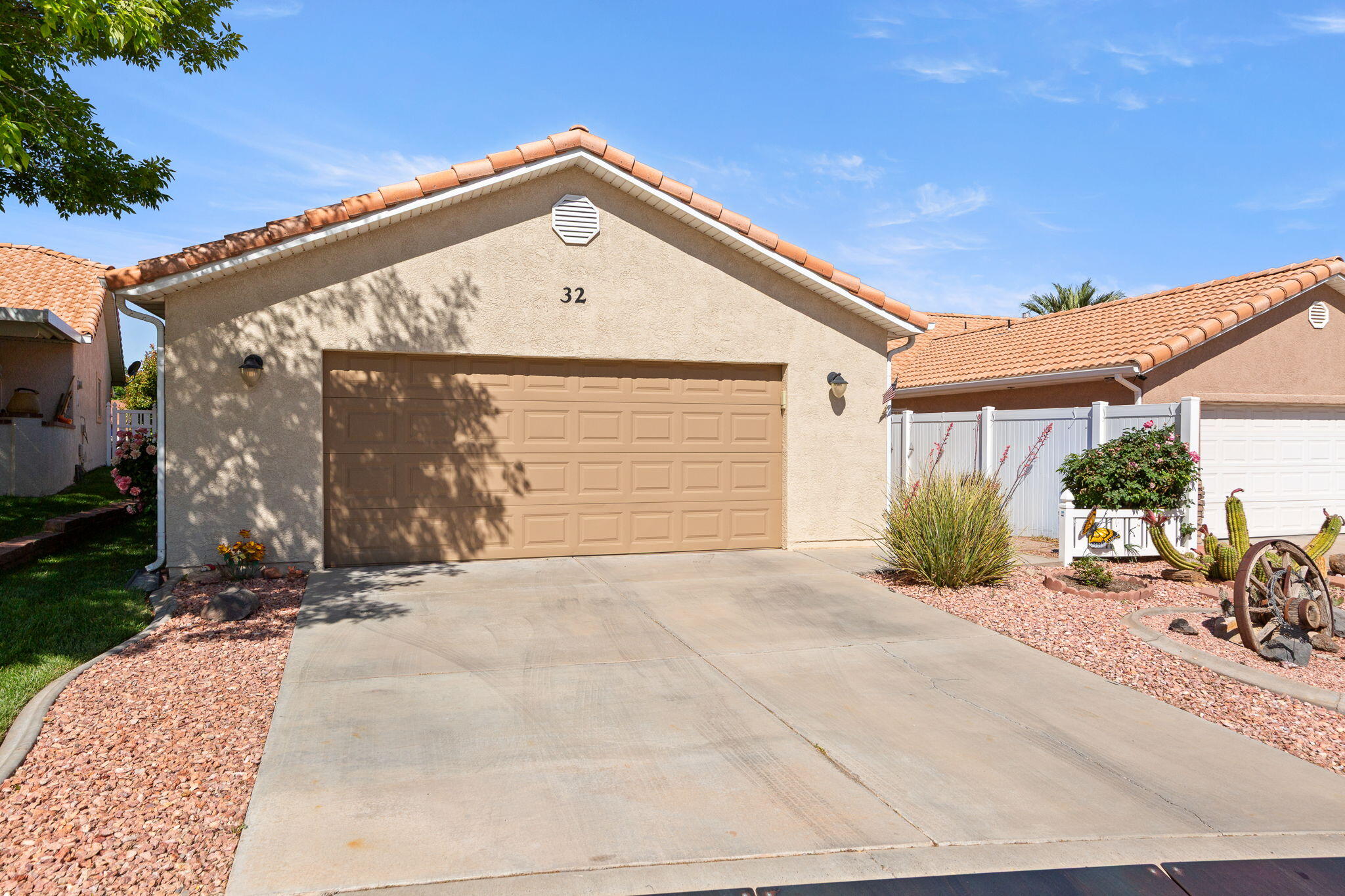 Let's talk about what is new in this cozy 55+ community home. NEW dishwasher, microwave, and stove, Let's talk about what has been remodeled. Kitchen cabinets, quartz countertops and island, flooring, laundry room: new paint, washer & dryer, cabinets, countertop and flooring, Master bath remodel with new shower by Bath fitters and paint, newer outdoor patio, vinyl fencing and New AC and heater in 2026. Plus, an oversized garage. Need we say more! Oh, low HOA $108 monthly includes indoor pool, hot tub, clubhouse, work out room, private road. Close to trails, shopping, freeway and more. A must to see.