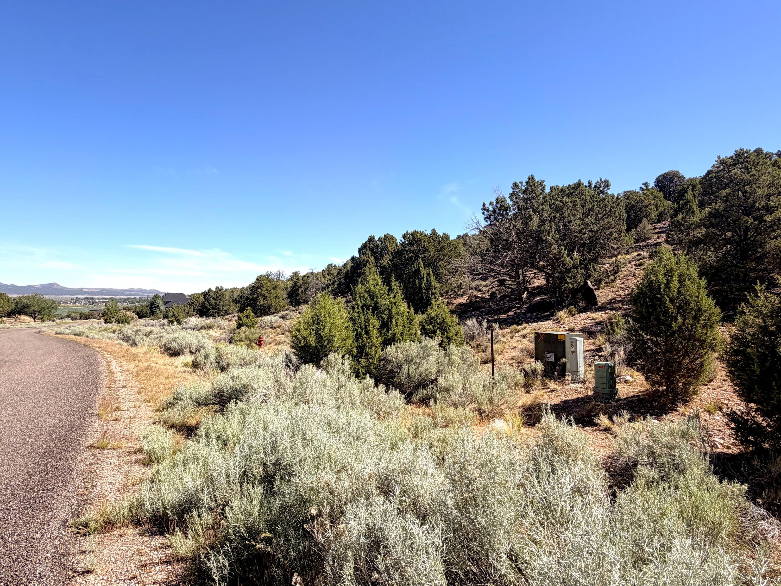 Beautiful 2-acre property in the Northridge at Cross Hollow Hills Subdivision, an amazing blend of convenience and mountain charm! Just 12 minutes from downtown Cedar City, enjoy your privacy as this area is zoned R-2 (2 acres per residence). Relax watching the sun set over the valley listening to a serenade of cicadas and songbirds. There is water, natural gas, sewer and electricity in the street, and all 4 property corners are marked, ready to build. Nestled in the pine trees, junipers, blue sage and agate rocks, this high-desert foothill property with remarkable views is the canvas for your dream retreat!  Owner has renderings for a custom 4 bed / 3 bath home with a basement + 4 car garage, available upon request; can only be built on this lot; may bring your own plans and builder.