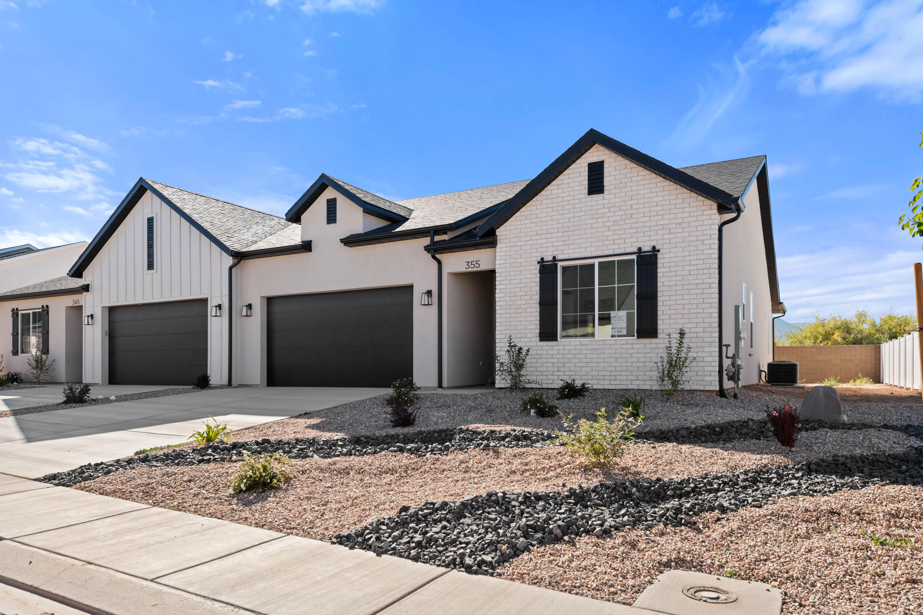 This thoughtfully designed 3-bedroom, 2-bath twin home offers comfortable living with modern features throughout. The open-concept layout includes a well-appointed kitchen with quality finishes and plenty of storage. The primary suite features a private bathroom and walk-in closet, creating a quiet place to relax. A covered patio provides a great space for outdoor enjoyment, and the two-car garage adds everyday convenience. Located in Rose Village, this home is a solid choice for easy, low-maintenance living. Schedule your showing today!