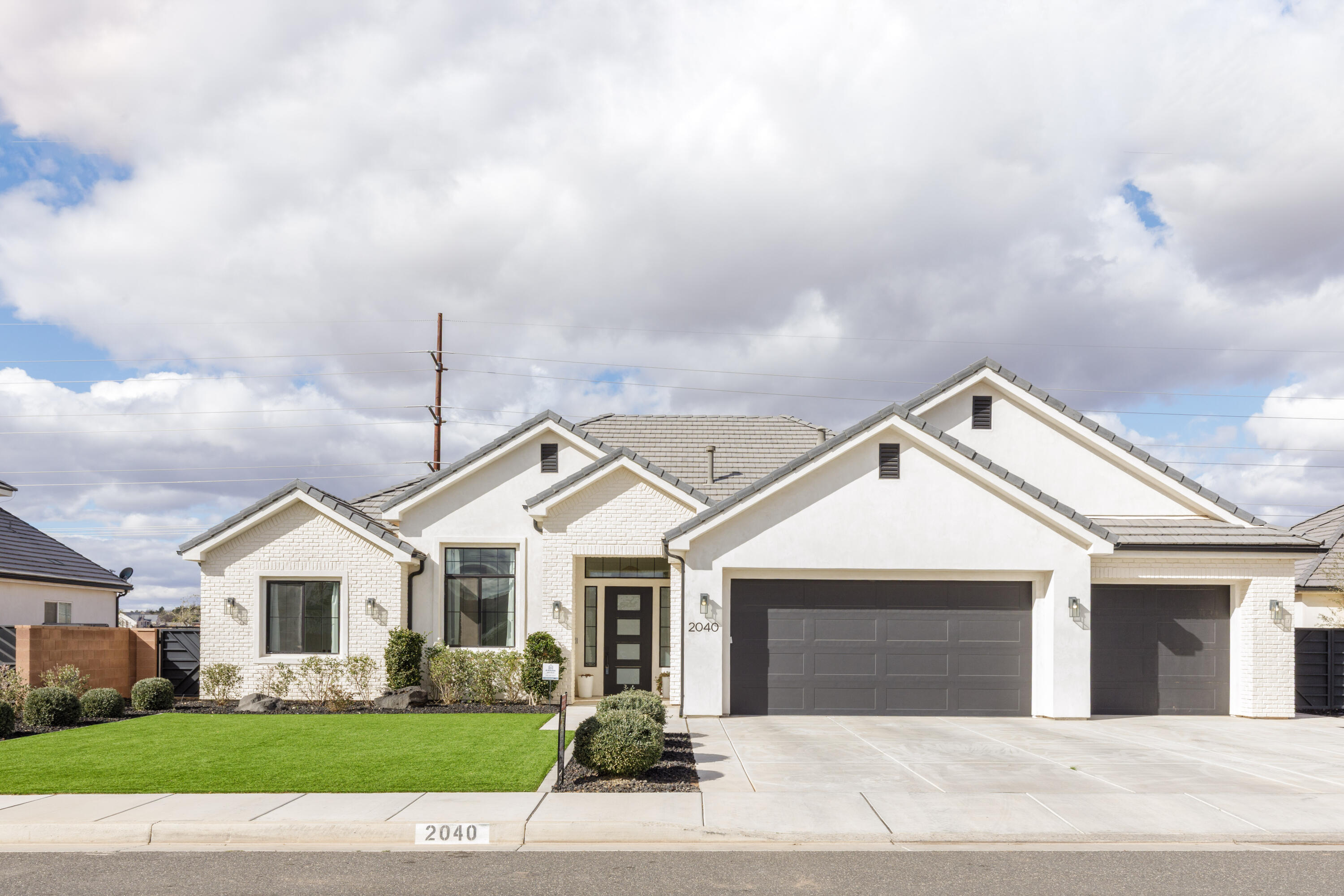 Detailed home built by B1 Builders in 2022.  The main home is 3 bed/2 bath with a second family room. Additional features include a steam shower in the primary bathroom, two dishwashers, water feature, multi slide door, electronic sun shader and misters on back patio.  The casita is 1 bed/1 bath.  It has a full kitchen and stackable washer and dryer.  New flooring is currently being installed (tile, engineered hardwood and carpet.)  Estimated completion - June17, 2026. Agent related to seller.