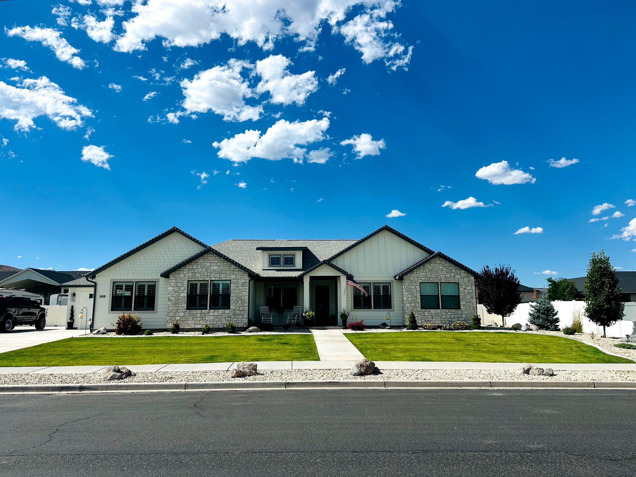 Experience modern single-level living in the desirable Links Subdivision! Built in 2023, this beautifully designed 2,237 sq. ft. home offers 3 bedrooms, 2 full bathrooms, plus a dedicated office, providing the perfect blend of comfort and functionality. The spacious open-concept floor plan is enhanced with quality upgrades, abundant natural light, and a welcoming great room ideal for everyday living and entertaining. The oversized attached 3-car garage offers approximately 1,037 sq. ft. of space for vehicles, storage, or hobbies. Situated on a generous 0.43-acre lot, the property provides plenty of room for outdoor enjoyment while showcasing attractive curb appeal. Conveniently located in one of Richfield's premier neighborhoods, this move-in-ready home combines modern finishes, thoughtful design, and exceptional value.