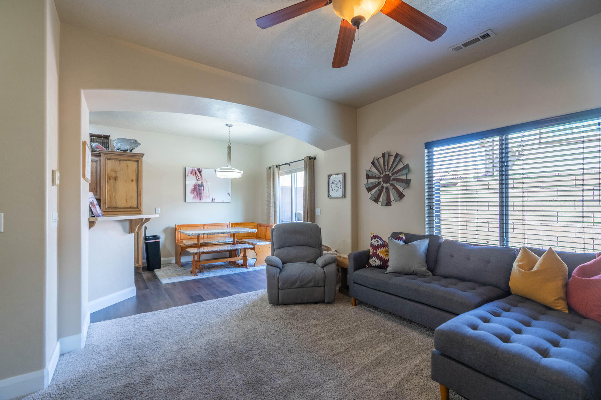 Welcome to Santa Clara living at its finest! This beautifully maintained 3 bed, 2.5 bath townhome offers approximately 1,703 sq ft of comfortable, functional living space in one of Southern Utah's most desirable communities. This home is designed for easy everyday living.

The kitchen flows into the dining and living areas, creating a warm and inviting atmosphere. The primary suite is conveniently located on the second floor, offering privacy and accessibility, while the upstairs loft provides additional flexible living space perfect for a second living area, game room, or lounge space. Additional bedrooms upstairs offer comfort for family or guests.

Enjoy the convenience of an attached 2-car garage, low-maintenance living, and a prime location just minutes from shopping, restaurants, parks, schools, Snow Canyon, Tuacahn, hiking trails, and endless Southern Utah recreation. Whether you're searching for a great investment opportunity, first home, or low-maintenance getaway, this property checks all the boxes!
Owner Occupied, Must call to schedule an appointment.