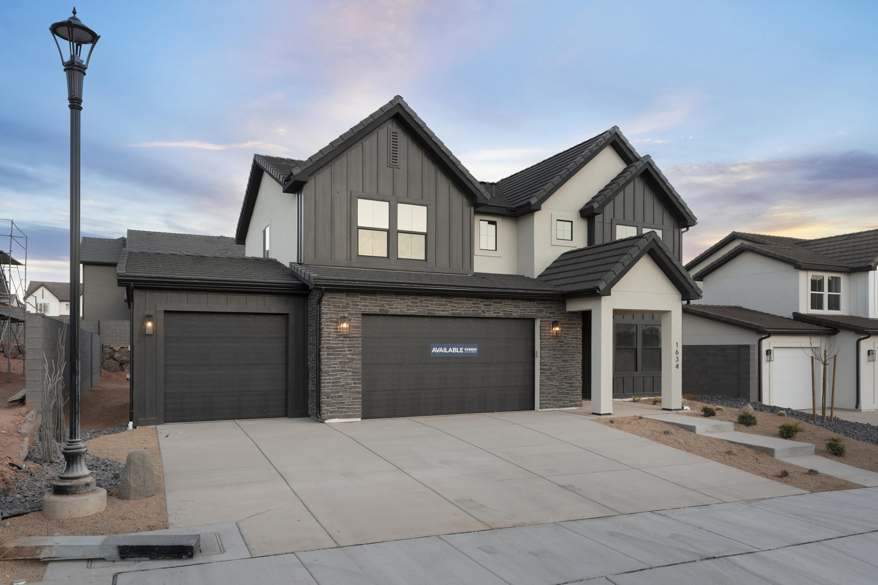 The Stillwater floor plan at Long Valley in the desirable Farmhouse exterior, this is a beautiful 4-bedroom home, with an office, 2.5 baths, and 3 car garage. Ask about our preferred lender incentives and rates, as well as our Smart Home package, and Warranty.  Come see the new amenities, pool, hot tub, splash pad and walking trails throughout, in the Dixie Power community and feel the difference of a D R Horton home.  Please call or text Keri to get the latest information about all our home inventory and to register your clients.  Pictures are of a model of similar floor plan, actual finishes, upgrades, or elevation may vary. Square footage is provided as a courtesy and based on building plans.