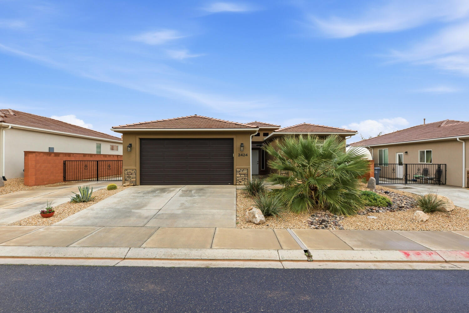 Located in the desirable Frog Hollow community, this like-new single-level home offers the perfect Southern Utah lifestyle with easy access to hiking trails and the nearby equestrian park. Inside, you'll find a spacious kitchen that flows seamlessly into the main living area, creating an open-concept layout filled with natural light--ideal for both everyday living and entertaining. Outside, you'll find a fully landscaped, low-maintenance yard featuring a covered patio and mountain views, perfect for relaxing. The property also includes full RV parking with hookups and power, adding both convenience and value. Whether you're looking for a primary residence, second home, or investment opportunity, this home checks all the boxes.