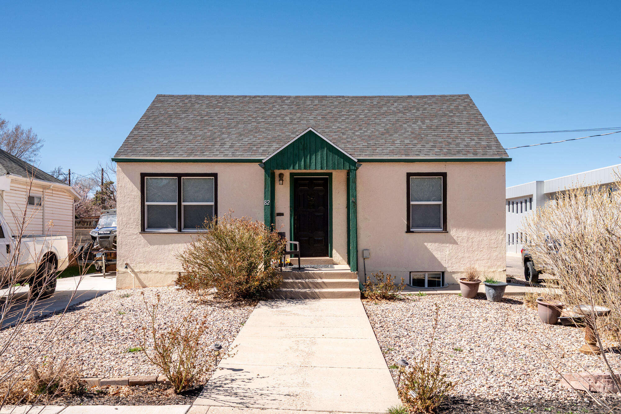 This 1,672 sq ft property sits on .11 acres and is currently set up as two separate living spaces, each with 836 sq ft. Both the upstairs and downstairs units offer 2 bedrooms, 1 bathroom, a kitchen, and washer and dryer hookups. This property offers flexibility for various uses: continue using it as an investment property, live in one level and rent the other, or convert it back into a single-family home. The exterior includes a privacy fence, landscaping, and a Cumberland shed for additional storage. Each side of the property has its own concrete driveway for convenient tenant parking. Fiber internet is available to the property. Several updates have been completed in recent years. The upstairs improvements include window replacement, a bathroom remodel, new blinds, plaster smoothing, GFCI electrical updates, a new range, and updated washer and dryer hookups. The basement level has seen a kitchen remodel, interior paint, and updated door hardware. Exterior updates include the privacy fence and landscaping. This property is conveniently located near shopping, schools, and Canyon Park, with beautiful mountain views to the east.