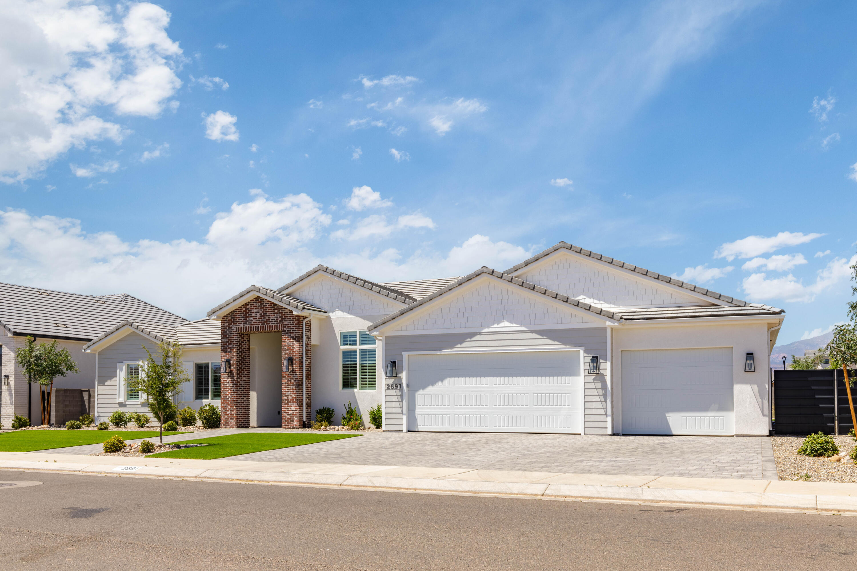 Beautiful single level home in the highly desirable Moorland Park neighborhood. Impressive floor plan with oversized picture windows to fill the space with natural light + an office & second family room. Primary Suite is remarkable with stunning tile work throughout, walk-in shower, big professional walk-in closet & extra cabinetry for all your storage needs. Gourmet kitchen with GE appliance package & built-in fridge/freezer blending in seamlessly with the custom cabinetry. Other upgrades include hardwood flooring, quartz countertops, fully landscaped, low maintenance yard with large artificial turf areas, fire pit, lush plant life & paver patios/driveway.