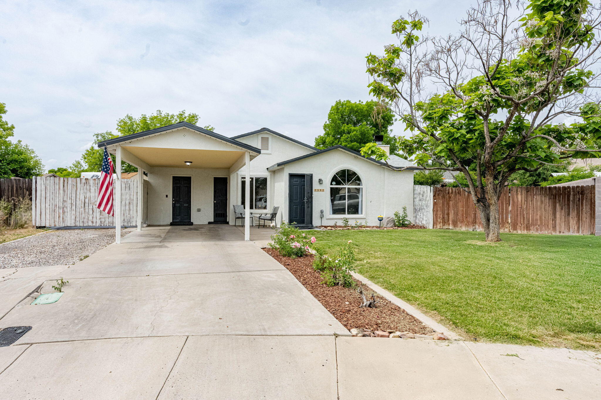 Thoughtfully designed for comfort and functionality, this home sits on an oversized cul-de-sac lot, spacious enough to add a pool, casita, or expanded workshop, all with no HOA restrictions to limit your vision. The bright, open floor plan features fresh paint and quality upgrades throughout. The light-filled kitchen is well-equipped with granite countertops, tile flooring, a gas range, dishwasher, and a large pantry, and all appliances convey with the home. The spacious primary suite offers dual closets for excellent storage, and both bathrooms feature updated glass shower enclosures, tile and sinks. The primary bath has been updated with a new glass-enclosed shower, refreshed tile, and new sinks. The large backyard is built for both living and utility. A permanent workshop is already wired with standard and RV power and plumbed for water, ready for whatever project you have in mind. RV parking adds even more flexibility to this versatile outdoor space. Peace of mind comes with the package: the roof is only 3 years old, the water heater less than 5, and the furnace and A/C are under 10 years old. The major systems are already done, just move in and make it your own.