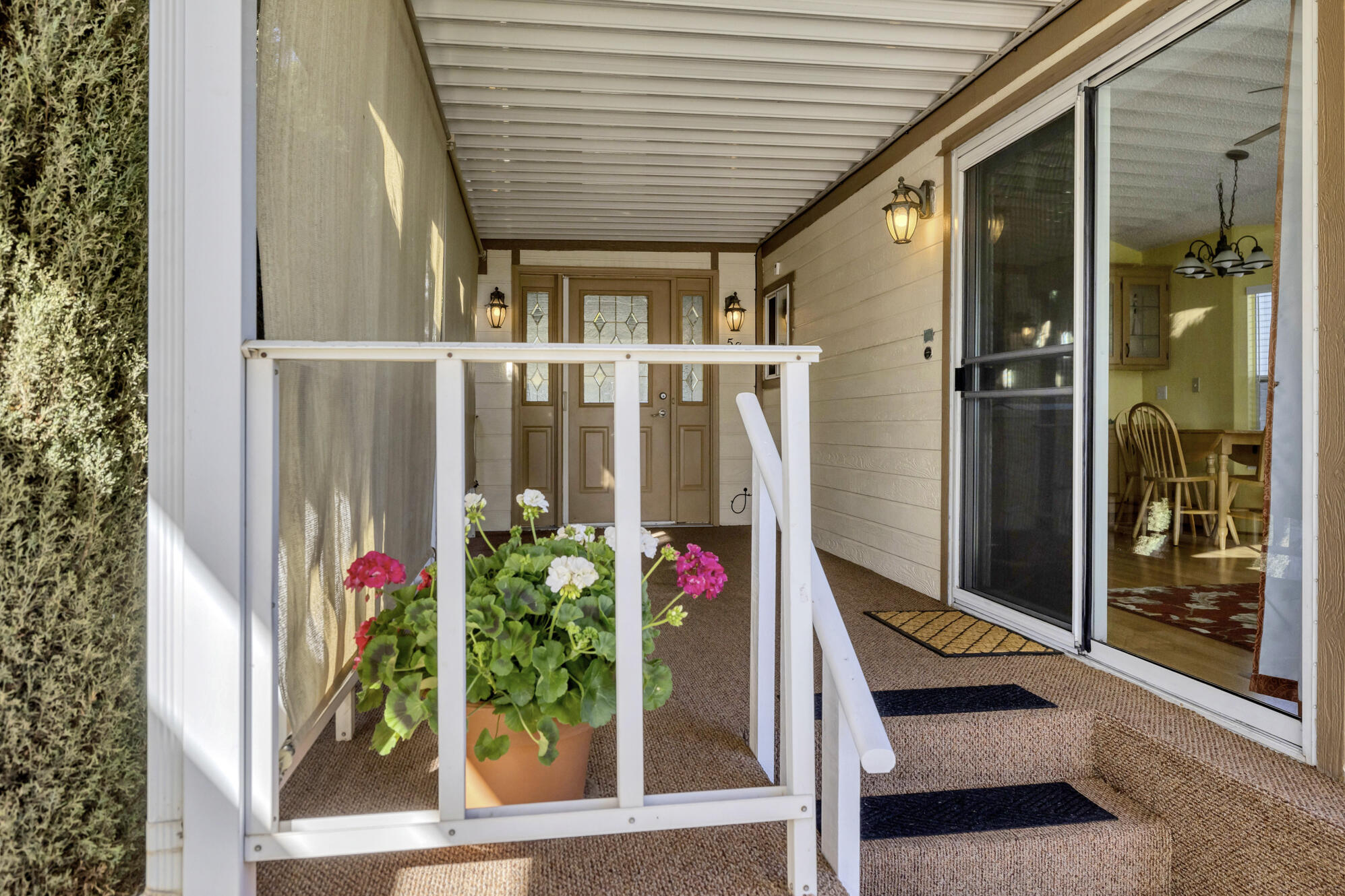 Navi on the market! You're lucky day!! Charming 1 bed, 1 bath home that has been exceptionally well cared for, plus an additional room perfect for a guest room, den, or office. Major updates already done for you, including a newer heat pump/AC, roof, and water heater. Enjoy relaxing on the lovely back patio or unwind on the spacious front porch during cool evenings. Located in Rio Virgin Estates, a desirable 55+ community ideally situated along the Virgin River and walking/biking trail.