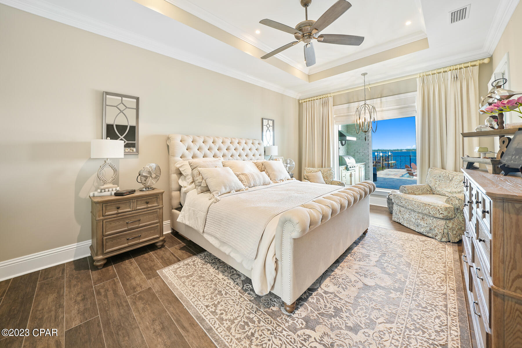 CURRENTLY UNDER CONTRACT

ACCEPTING BACKUP OFFERS





Welcome to this beautiful bay front home with luxurious amenities located in the Panama City Country Club. This newly constructed home features a picturesque view of the bay complete with a pool, boat dock, fire pit, and beach area surrounded by a variety of trees and plants. The three bedroom/three bathroom home features many upgrades from E.F. San Juan cabinets, Monogram and Sub Zero appliances, and Alexandria impact Mahogany double entry door. This home comes complete with impact windows, powered hurricane shutters, and vinyl for small windows and a generator for the entire home. This home is ready for the next family to enjoy the spacious indoor and outdoor living areas.

Buyer to verify measurements if deemed important.