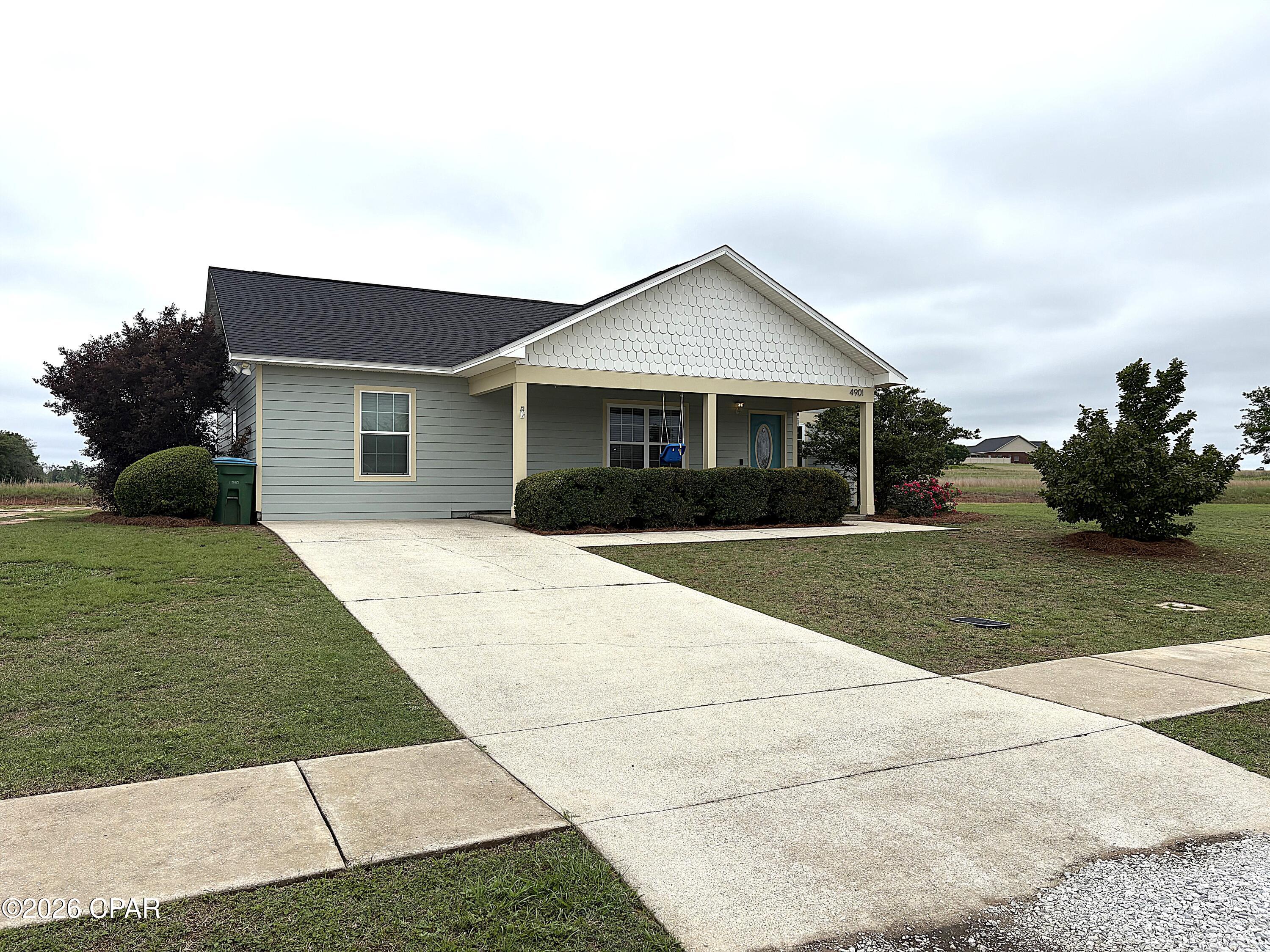 This modern 4-bedroom 2 bath home is located in The Landing at Greenfield Subdivision. It is Right across the street from the Marianna Educational Recreational Complex (MERE) And centrally located between Marianna High School and Marianna's new K-8. Other attractions close by include the Florida Caverns State Park, Citizen's Lodge park and the Chipola River. The sturdy Hardie Board Siding encapsulates this meticulously built home with 2x 6 exterior walls, with all electric appliances but plumbed for Nat Gas as well. Nice kitchen with a walk in pantry, nice open floor plan with high ceilings and great location. This home is a 4 bedroom, has an office/ computer room, large laundry that can hold a freezer and much more. The ROOF and the Central AC unit was replace in 2023.