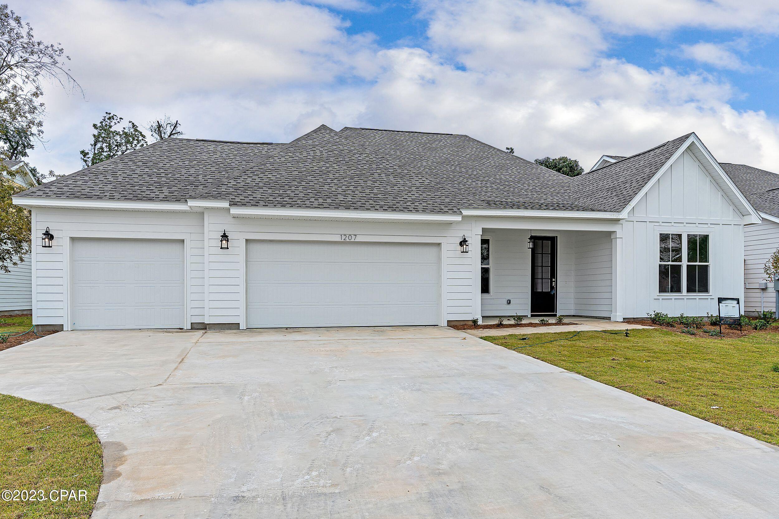 $20K in Closing Costs or Rate Buy Down! 
New construction in Lynn Haven. This highly desirable ranch plan home reflects one level living at its finest. The Captiva home plan which will sit on Lot 17, boasts 4 bedrooms and 3 full baths with a 3-car garage. The White kitchen is bright and airy with quartz counter tops, expansive island and large walk-in pantry. Sleek Chrome faucet and hardware throughout the home. Large open concept living in the main areas. The large cover back porch is perfect for entertaining. The main bedroom has a spacious walk-in closet, separate shower/tub and double vanities.