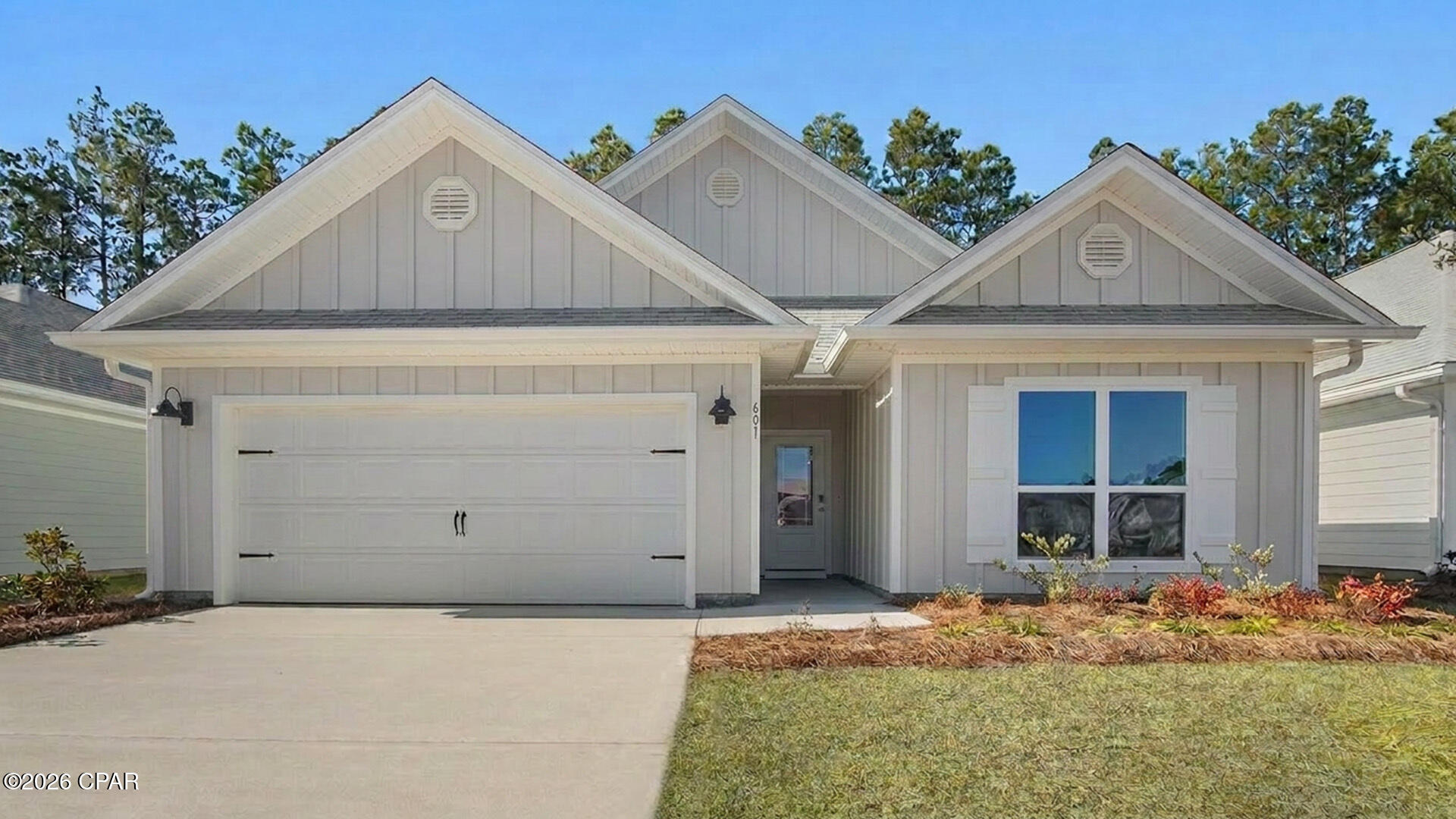 Welcome to 237 Dama Del Mar Way at Caballeros Estates at Hombre in Panama City Beach. This pre-construction homesite offers the opportunity to secure new construction prior to groundbreaking. This property will be developed with the Delray floorplan and built to current design standards and specifications. Buyers may have the ability to personalize select finishes depending on the stage of construction. Estimated completion timelines and build details available upon request.

The Delray floorplan presents a harmonious blend of luxury and comfort, creating an ideal setting for a primary residence or a cherished second home. Step into an inviting open concept living area, where natural light illuminates the EVP flooring.

The large kitchen features quartz countertops and beautiful white cabinetry and is complete with brand name appliances including a smooth top stove, microwave and dishwasher. There is a generous pantry which has ventilated shelving for storage. The open kitchen makes both everyday meals and entertaining a delight. Privacy is paramount in the serene primary suite with a spa-like ensuite with dual walk-in closets, a spacious shower, and a dual-sink vanity. The additional bedrooms, versatile and stylish, offer comfortable accommodations for family and guests or adapt to your needs as a home office or media space.

Outdoor living is elevated with a covered patio, perfect for dining al fresco. With smart home technology his home is not only a haven but a wise investment. Experience the best of beachside living, moments from powdery sands and crystal-clear waters, with the convenience of shops and restaurants nearby. Contact us today for more information on this home.
