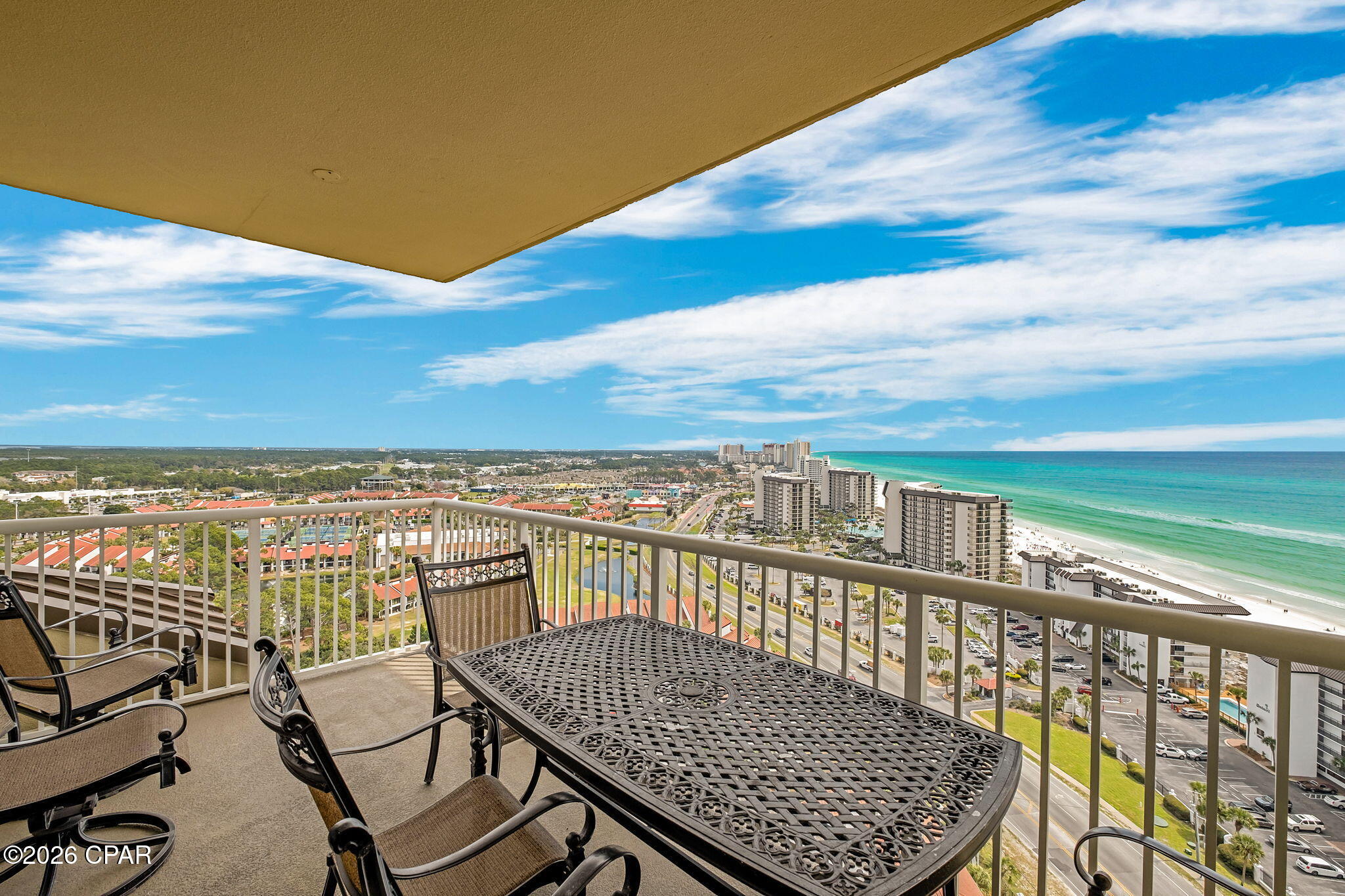 Experience luxury coastal living in this stunning 4-bedroom penthouse at Grand Panama Beach Resort. Unit 1404 offers breathtaking, unobstructed views stretching for miles down the sugar-white sands and emerald waters of the Gulf--truly some of the best views on the beach.

Spanning approximately 2,266 square feet, this spacious 4-bedroom, 3-bath residence features an open-concept layout with floor-to-ceiling windows that flood the home with natural light and showcase the incredible views from nearly every room. Enjoy a double balcony setup, with both the living room and primary suite opening directly to the Gulf-front balcony--perfect for morning coffee or sunset evenings.

The interior is thoughtfully appointed with granite countertops, all-tile flooring, stainless steel appliances, and a newer HVAC system. This impeccably maintained,Penthouse has been primarily a owner-occupied second home, offering a level of care and condition that truly stands out. The layout includes a large family room, separate dining area ideal for entertaining, two master bathrooms with jetted tubs, and ample walk-in closet space throughout. Grand Panama offers a true resort-style experience with top-tier amenities including two pools, hot tubs, tiki bars, a fitness center, business center, and a newly opened on-site general store for added convenience. Owners also enjoy easy access between Tower 1 and Tower 2 via the covered walkover.

Additional highlights include a 5-level parking garage with one assigned space, ample overflow parking nearby, and additional parking expansions underway. As a homeowner-driven resort, decisions are made with ownership value and experience in mind--making this one of the most desirable communities in Panama City Beach.

Whether you're looking for a primary residence or a premium second home, this penthouse delivers the ultimate beachfront lifestyle.