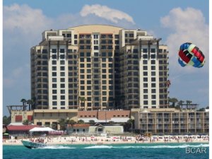 Gulfview! The largest and most popular one bedroom floor plan in Origin featuring a wide postcard perfect view of the Gulf and pool. Only one bedroom plan with a half bath. Huge Master bedroom, 1 1/2 baths, a walk-in closet and additional double closet make this an extremely comfortable layout. Three double windows and the balcony overlook the pool and Gulf. Designed to operate like a four star hotel...Origin at Seahaven has a spacious lobby and interior corridors featuring beautiful African Mahogany entry doors and custom sconces. Perfect location right down the street from Pier Park and Gulf World, and across from Sharky's Restaurant. ALL INFORMATION CONTAINED HEREIN IS DEEMED RELIABLE, BUT NOT GUARANTEED. SUBJECT TO ERRORS, OMISSIONS, PRIOR SALE, CHANGES OR WITHDRAWALS WITHOUT NOTICE.