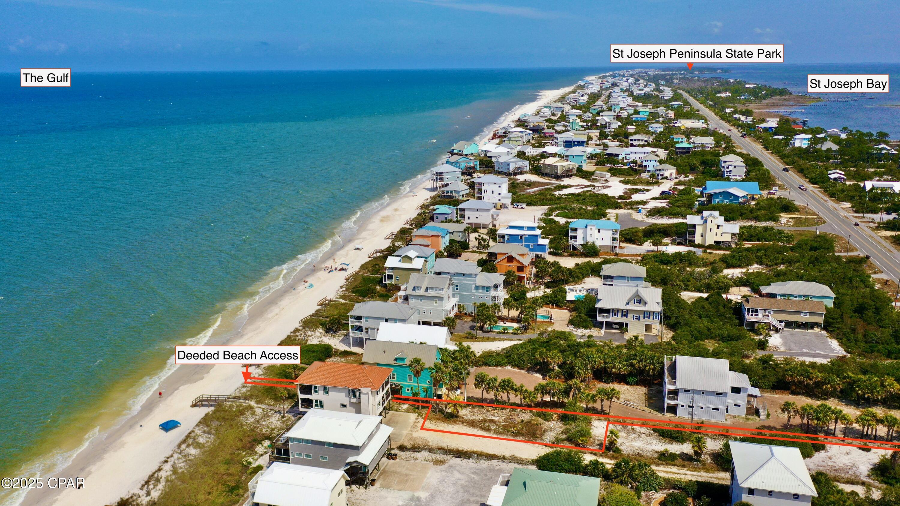 1ST TIER LOT on the coveted western-facing beach on Cape San Blas! Enjoy our famous sunsets, white sand beaches, and the Gulf from this buildable home site that features deeded beach access. With miles of paved walking & bike trails, state parks and family friendly activities, Cape San Blas is everything you would desire for your second home or vacation rental.