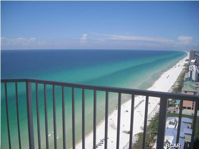 Great price on this luxury end unit at Tidewater Beach! Must see this GORGEOUS NON-RENTAL 2Bed/2bath End unit with fantastic panoramic westerly GULF views!! Beautiful Travertine tile floors throughout! Crown molding throughout, custom drapery, Maytag refrigerator with bottom freezer, and upscale furniture,(negotiable).  Tidewater Beach Resort amenities include 2 outdoor pools, 1 heated indoor pool, arcade, state of the art fitness center, spa, theater, onsite cafe (in season), owners lounge. Walk to Pier Park, City Pier, shopping, restaurants, entertainment. Great investment opportunity. Gross rental income on similiar units approximately $22k- $28k. Call today!