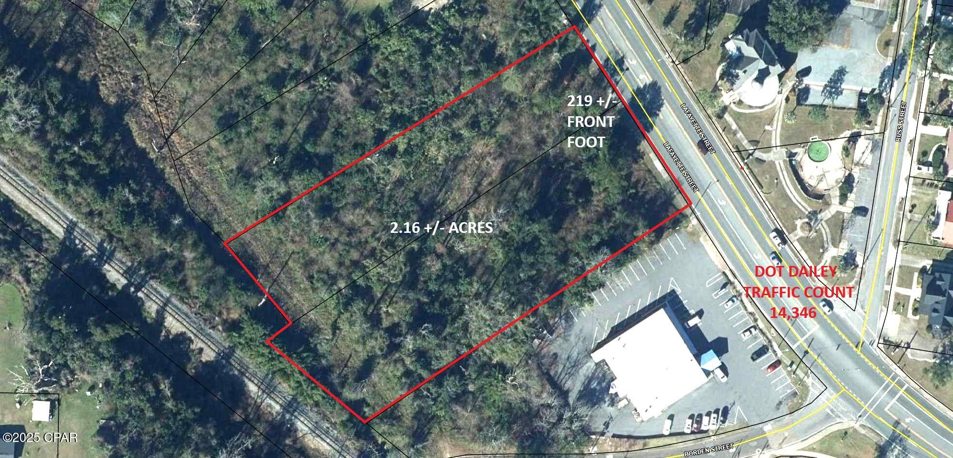 1.229+/- ACRES with 126 +/- FRONT FOOT on Hwy 90 (Lafayette Street) with curb cut and center turn lane in the middle of the 4 lane highway. 2024 DOT daily traffic count of 14,346. City of Marianna Zoning allows Mixed Use which is residential or neighborhood commercial. Could be approved for multi family but will need to go throught the approval process with the governiong bodies. Public utilities available.