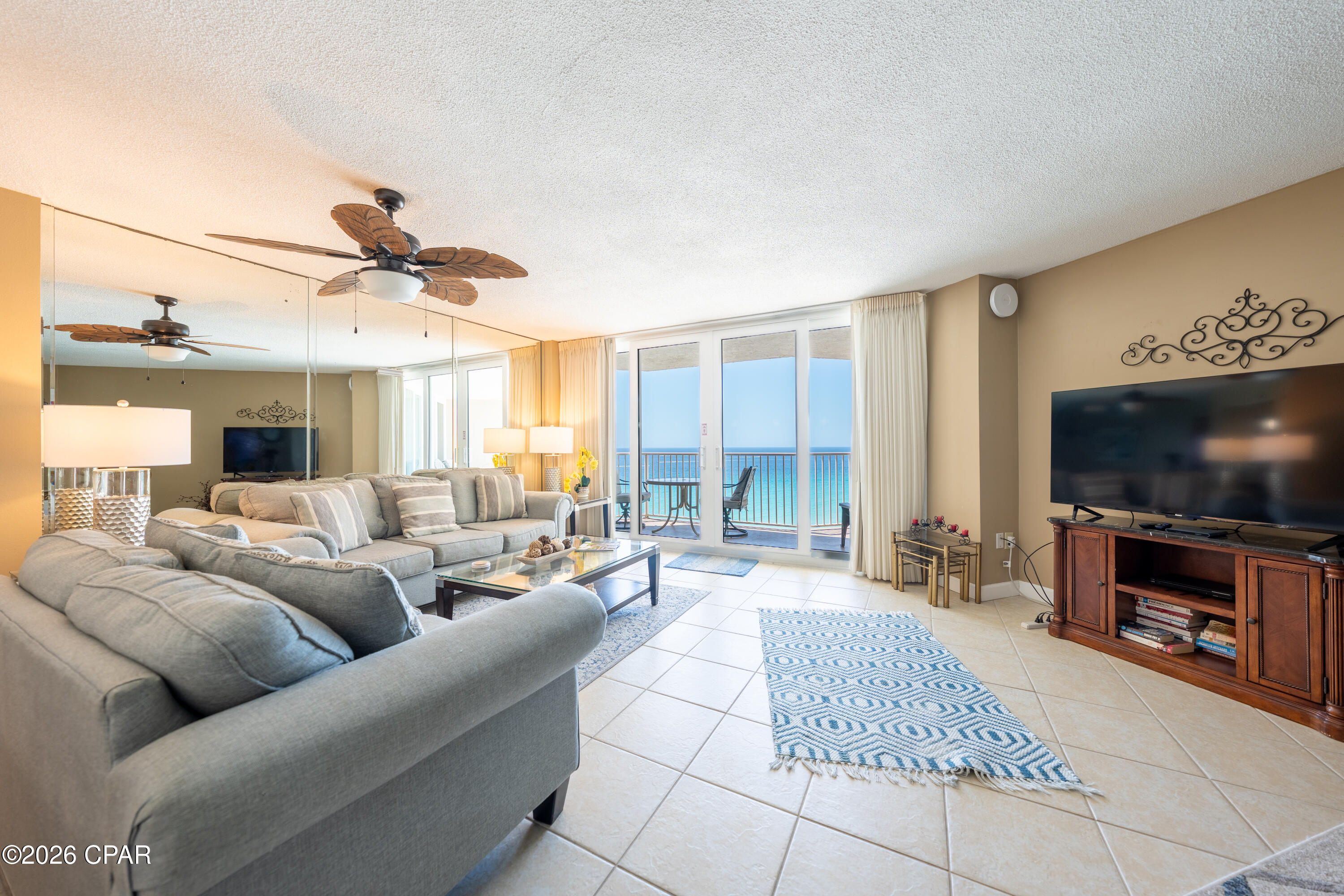 Dunes of Panama 2 bedroom with large balcony.  Located on the 15th floor this unit has outstanding views from the living room and primary bedroom.  The oversized floor plan has plenty of storage and new slider doors to to view the gulf.  Short term rentals are allowed and being sold furnished rental ready.