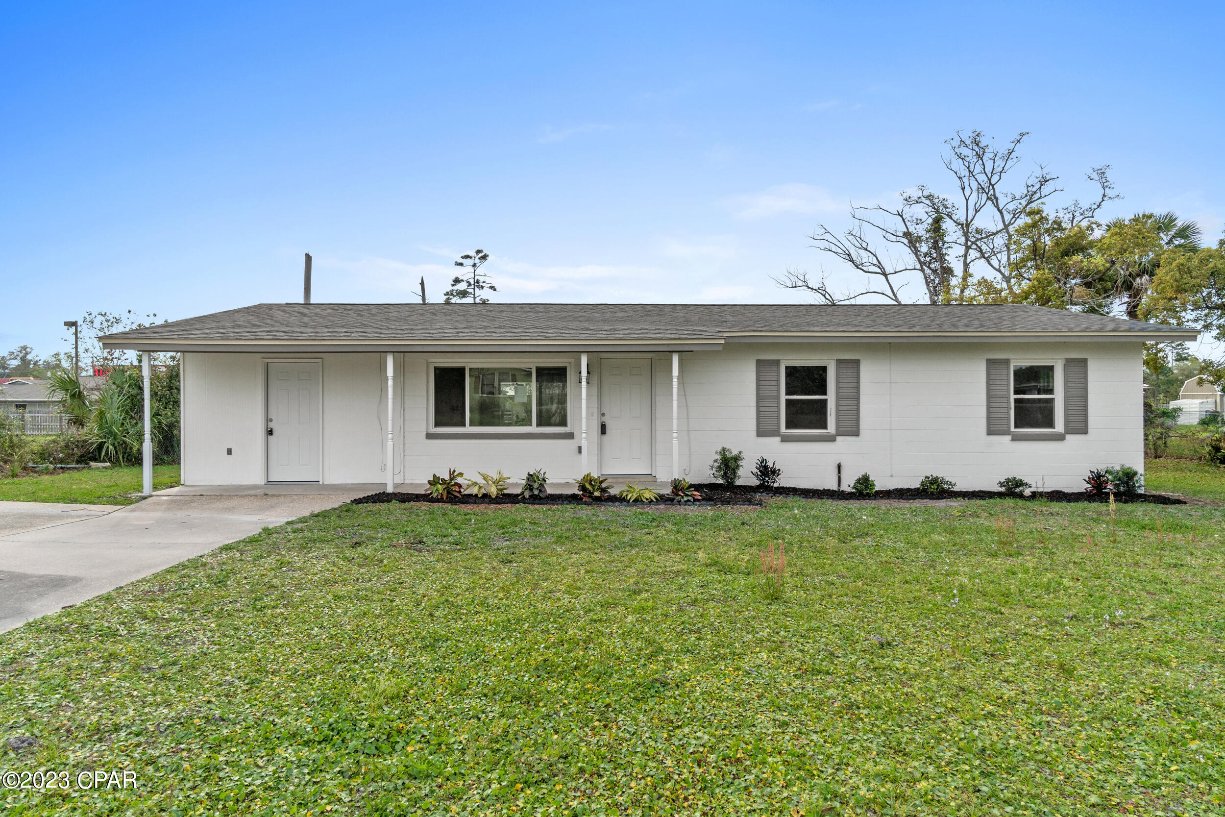 Cute home, large yard, sturdy block constuction, rewired and repiped, all new electrical, new roof, new decking!  Kitchen is spacious with plenty of new cabinets, granite countertops, new appliances. The kitchen opens to the dining area . There is an open patio area off the dining room overlooking the large backyard. The home has been remodeled with neutral colors throughout, new white shaker cabinets in the kitchen, new sinks, new toilets, granite countertops, new luxury vinyl plank throughout, new AC and water heater, new windows and doors and fixtures! This home has a large bonus room that could easily funtion as a 4th bedroom, den, excercise room or flex space.