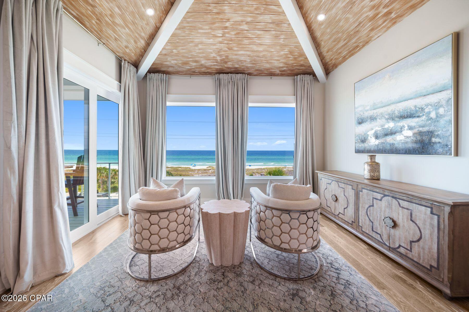 Experience luxury coastal living at its finest in this exceptional 7-bedroom beach-view residence located in the private Bid-A-Wee Beach community. Perfectly positioned directly across from the Gulf with unobstructed views of the emerald waters and sugar-white sand, this stunning 4,455-square-foot home comfortably sleeps up to 24 guests, making it an incredible opportunity for a luxury second home or income-producing vacation rental.

Offered fully furnished and rental ready, this home is thoughtfully designed for both comfort and functionality. It features multiple King suites, spacious bunk rooms, and beautifully appointed living and entertaining areas. An elevator provides convenient access to all three levels, while expansive balconies capture breathtaking, unobstructed Gulf views that create the perfect backdrop for morning coffee or evening sunsets.

Outdoor amenities include a private heated pool, hot tub, outdoor shower, and exclusive coded beach access just steps away, allowing you to enjoy all the benefits of beachfront living without being directly on the Gulf. Inside, you'll find Smart TVs throughout, three sets of washers and dryers, a full-size ice machine, an additional refrigerator, and thoughtful features that make hosting large groups effortless.

Located in the highly desirable Bid-A-Wee Beach community, owners and guests enjoy a peaceful stretch of Panama City Beach while remaining just minutes from Pier Park, premier dining, shopping, entertainment, and St. Andrews State Park.

Whether you're looking for a private coastal retreat, a luxury family getaway, or the beach investment opportunity you've been waiting for, this extraordinary property offers an unmatched combination of location, luxury, and exceptional income-producing potential.