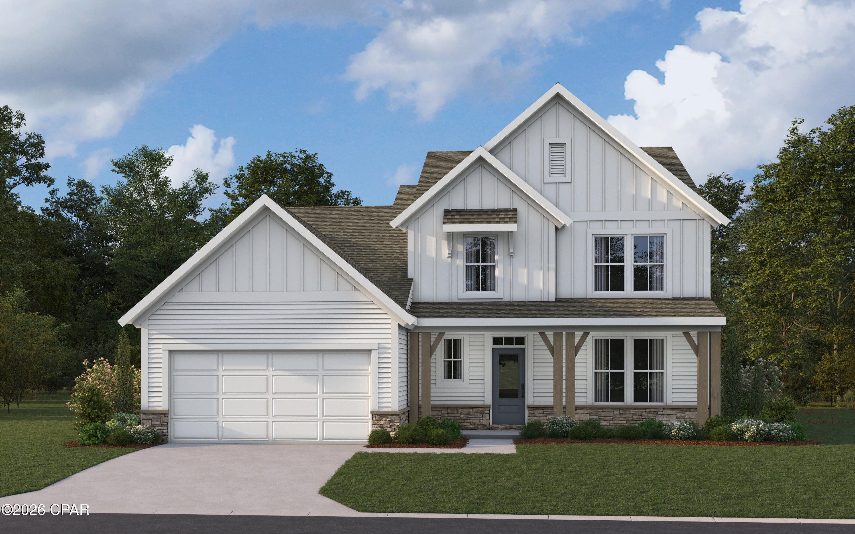 New construction by Fischer Homes in the beautiful Breakfast Point East community, featuring the stunning Charles design. This unique plan offers 4 bedrooms, 3 full baths, and 1 half baths. The expansive family room is the perfect gathering space. Spacious open kitchen with a large island and walk-in pantry connects to the morning room, that walks out to the patio. The owner's suite is on its own level and features a spacious private bath and oversized walk-in closet. Included is a versatile recreation room that can be customized into a guest suite. The spacious 2-bay garage completes this exceptional home.