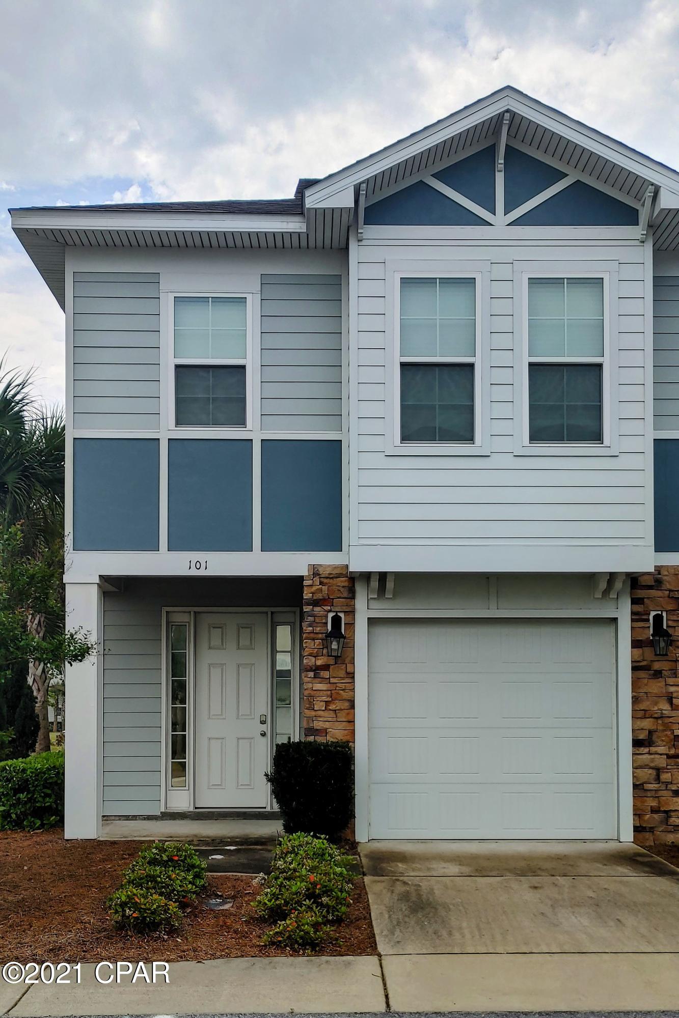 Beautiful End Unit Townhome with over 2000 sq. ft. and a garage.    Enjoy walks through the community and the beautiful gated pool & bath house.  This town home offers large rooms with large closets, large walk in shower and closet in the master bed room.  This is in a peaceful setting with landscaping and a patio.  No yard maintenance needed as it is taken care of for you and is furnished with a washer & dryer. Located near shopping, schools and the beautiful beaches.
