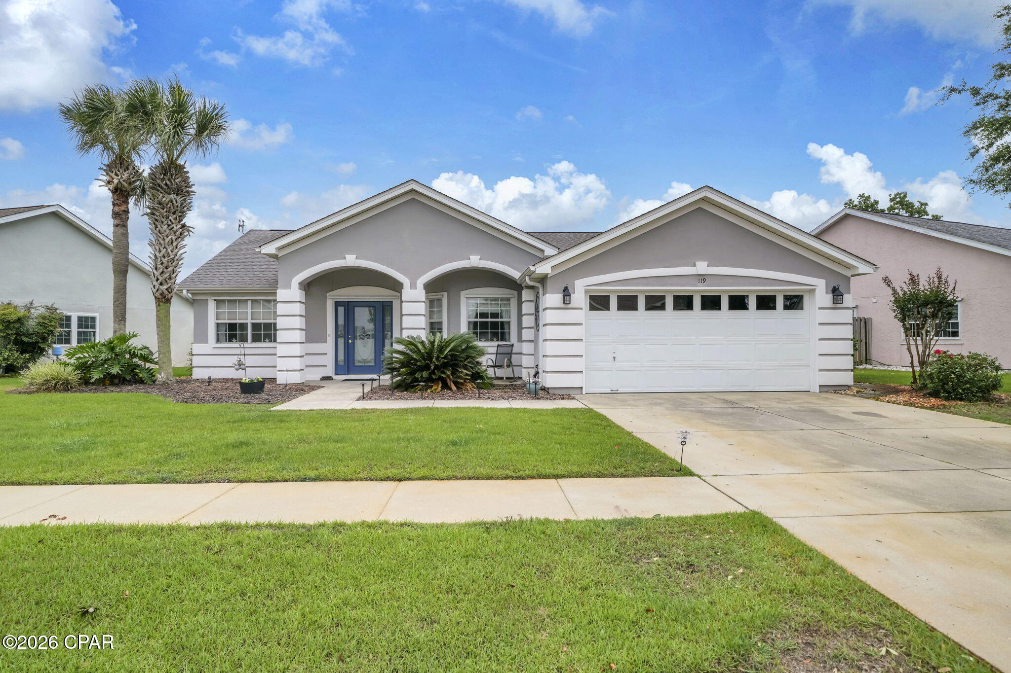 OPEN HOUSE SATURDAY 6/20/2026 1-3. Welcome home! Take your golf cart to the beach from this Super cute and well-maintained home in the desirable neighborhood of Summerwood!  This home has a great location and easy to get in and out of the neighborhood, retreat to swim or relax at the neighborhood pool, and also easy to get to the beach and Pier Park! Featuring a welcoming entrance, open layout, 3 bedrooms, and 2 full baths, this home has been gently used and well maintained by owners as a second home.  Enjoy a split bedroom plan with large primary bedroom and primary bath with double vanity and large closet.  New roof as of 2019, exterior painted in last 5 years, new HVAC in last 5 years, new  microwave  and garage door opener in the last year.  Corrugated shutters for all windows and doors give you peace of mind and also make insurance lower.  With a low HOA, neighborhood sidewalks, community pool access, a golf cart friendly neighborhood, and so close to the beach, Summerwood neighborhood provides the ideal neighborhood for the coastal lifestyle.  The location is exceptionally convenient, situated within a mile of Aaron Bessant Amphitheater, numerous walking trails, Pier Park, Top Golf, a wide variety of restaurants, dining options and extensive shopping he beach is just a short walk or golf cart ride making this home the perfect blend of location and lifestyle. This well-maintained home is an excellent choice as your next primary residence, second home, or long term rental investment property in one of Florida's most coveted beach destinations.  Call today!