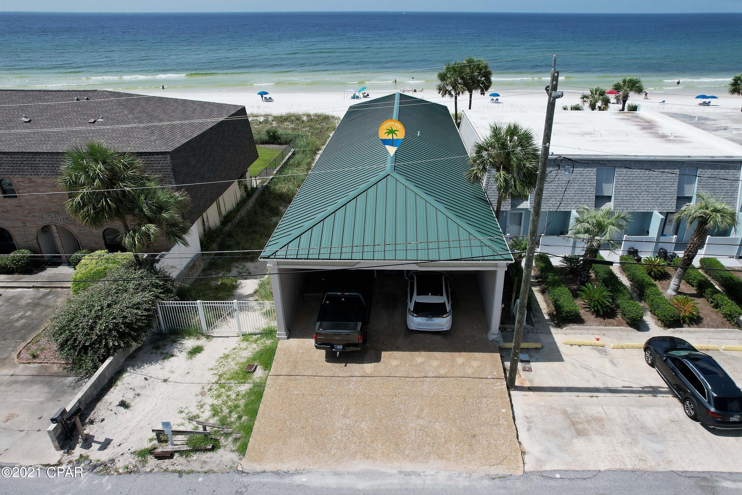 CURRENTLY UNDER CONTRACT, SELLER ACCEPTING BACKUP OFFERS. This amazing GULF FRONT retreat offers the ultimate in relaxation & fun!  This 5-BR, 5.5-bath home offers spacious accommodations for your family & friends & could also be great seasonal rental property! The main level includes an enormous Great Room & Kitchen, 2 bedrooms, 2 full baths, a 1/2 bath & a back deck overlooking the Gulf of Mexico!  The downstairs features a rec room, a guest BR with bath, & 2 master suites with shared access to the back deck & beach.   Plenty of space for multi-family use & not only is the view spectacular, you're walking/golf cart distance to several restaurants & family-friendly attractions.  The home is being sold furnished.  Rental info per Panhandle-GetaWays is between 200,000 and 250,000 a All info is approx and must be verified by Buyers if important.  Yrly flood ins $8000.