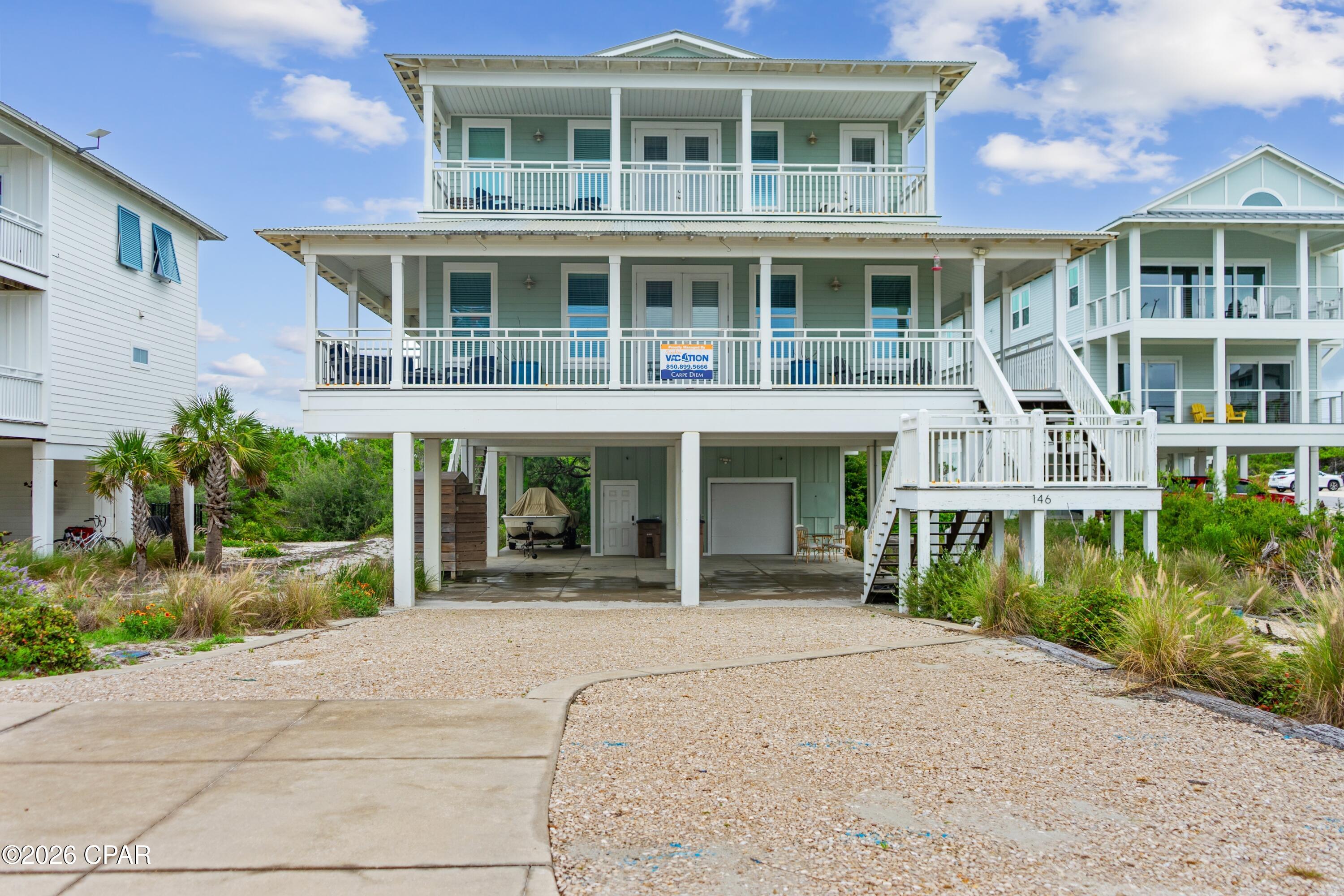SEIZE COASTAL LIVING!! Discover the perfect blend of luxury, comfort & coastal adventure at 146 Haven Rd on the highly desirable N. Cape San Blas. Located just 900' from the beach access, this custom-built residence showcases stunning Gulf & bay views from nearly every room, creating the ideal backdrop for unforgettable sunsets, relaxing mornings & endless days enjoying Florida's Forgotten Coast. Thoughtfully designed with high-end finishes, upscale furnishings & an open-concept floor plan, this exceptional home is perfectly suited as a primary residence, vacation getaway or investment home. The spacious main living area is designed for gathering & entertaining, featuring panoramic water views, abundant natural light & seamless indoor-outdoor living. At the heart of the home is a beautifully appointed chef's kitchen complete with a large center island with seating & plenty of space for preparing meals after a day on the water. The adjoining dining & living spaces flow effortlessly onto expansive wrap-around balconies where Gulf breezes & breathtaking scenery set the stage for outdoor dining, morning coffee or evening cocktails.  The entire third floor is dedicated to a luxurious primary retreat featuring a private balcony, spa-inspired bath & spectacular bay views. Guest accommodations offer comfort & privacy, making hosting family & friends a breeze. Outside a fish cleaning station, outdoor shower, gas grill & a welcoming fire pit perfect for gathering beneath the stars. Whether boating, fishing, paddleboarding or simply relaxing on the uncrowded pet-friendly beaches, adventure awaits just moments from your doorstep. Conveniently located near downtown Port St. Joe, you'll enjoy boutique shopping, waterfront dining & the charm of Reid Avenue while St. Joseph State Park, Salinas Park & the Cape bike path offer endless opportunities to explore one of of the most treasured coastal destinations. Call for your private tour & LIVE THE BEACH LIFE!!