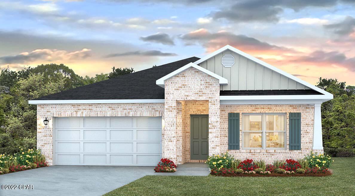 Liberty neighborhood is conveniently located in beautiful Panama City off of Star Avenue near 231. Located just 25 minutes from Tyndall Airforce Base, 20 minutes to hospitals, and less than 15 minutes to shopping, restaurants, and grocery stores you will be amazed at the convenience once you enter the winding entrance to this beautiful sanctuary. Liberty, D.R. Horton's premier new lifestyle community, offers a 7,500 square foot community center with full gym, wellness rooms and much more. Additionally, behind the community center is a water wonderland with resort style pool, splash pads, and an outdoor grilling kitchen with seating. Just when you thought it could not offer more, there are sidewalks, ponds, fountains, and conservation areas throughout this beautiful neighborhood full of nature.

When you enter the Cali floorplan through the prairie door you will notice immediately the brightness of the entry hallway. This 4 bedroom 2 bath, 1830 square foot, home is an open floorplan with two bedrooms separated by a full bathroom at the front of the home and one bedroom across the entry hallway affording family and friends alike privacy when visiting. The large kitchen island overlooks the dining room and living room allowing all to be together or doing individual tasks in each area. The main areas of the home as well as the bathrooms and laundry have beautiful luxury vinyl plank while the bedrooms offer plush carpeting. The spacious primary bedroom leads to the large bathroom featuring a soaker tub, large shower, water closet, and a massive closet. This home is situated on beautiful lot backing to the conservation area and a gorgeous pond. This 4-sided brick home comes with the front, sides, and backyard sodded