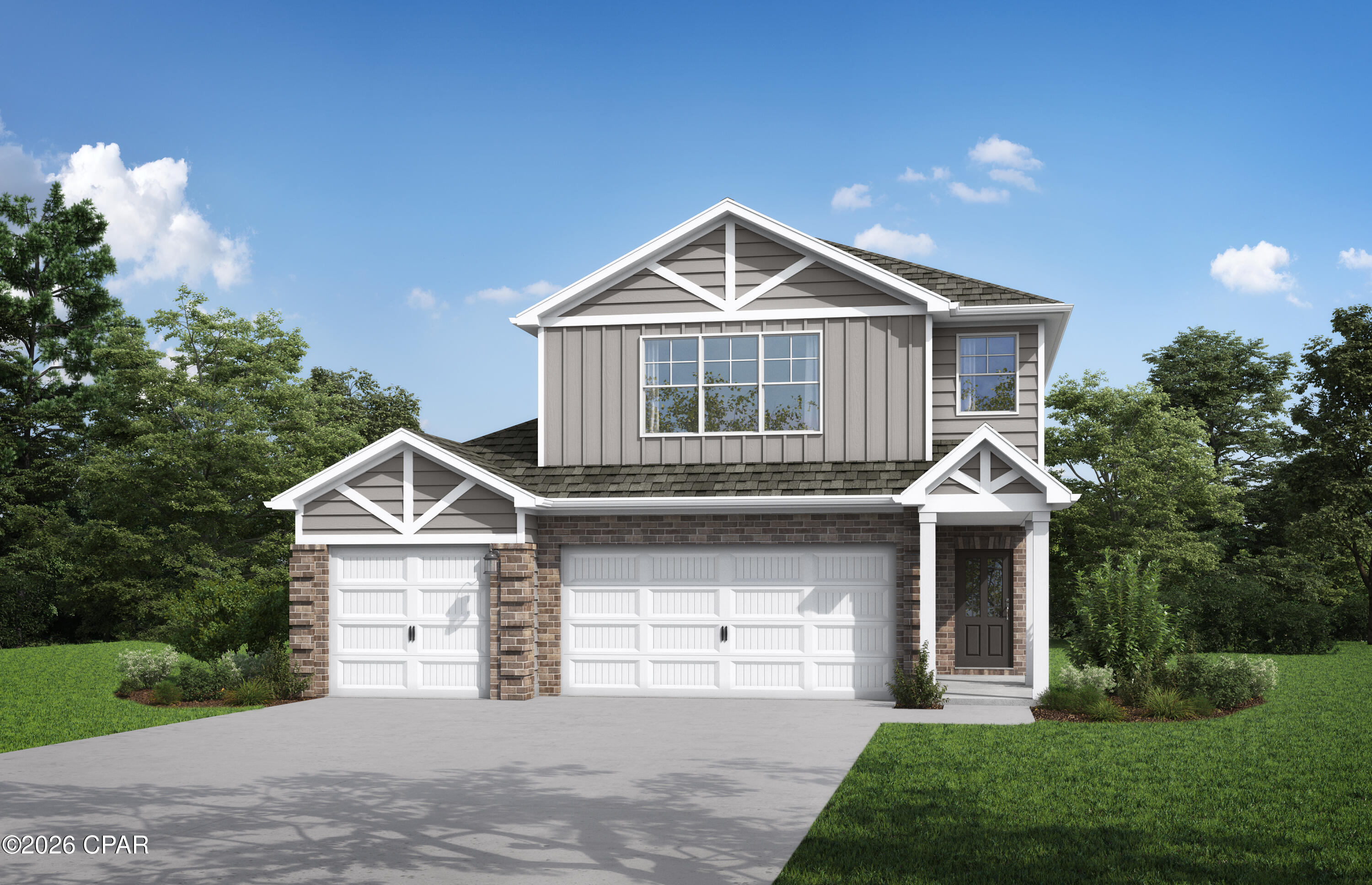 Your NEW construction home awaits! Welcome home to the Sedona. This versatile layout starts with a charming covered porch and an open kitchen featuring a quartz island and covered patio access--perfect for hosting.The upper level boasts a multi-functional loft and a luxurious primary suite complete with a sitting area, trey ceilings, dual walk-in closets, and a spa-like bath. Two additional bedrooms sit upstairs, while a private guest room and full bath reside on the main floor. Finished with a spacious 3-car garage, this home perfectly balances style and storage. Visuals feature a similar home for inspiration. Pricing is the base starting point; final price varies based on selected features.