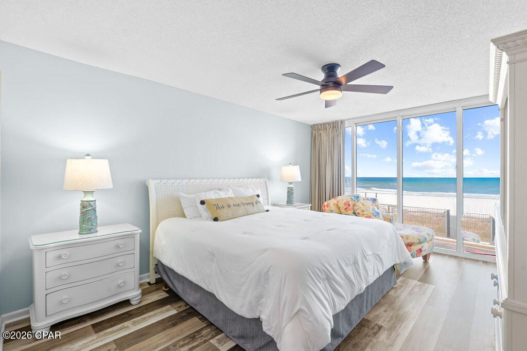Direct Gulf-front condo with breathtaking views in the highly desirable Long Beach Resort on Panama City Beach. This spacious 2-bedroom, 2-bath unit offers approximately 1,326 square feet of living space and a large private balcony overlooking the sugar-white sand and emerald waters of the Gulf of Mexico.

Inside, the open floor plan is designed to maximize the view, with the living room and dining area flowing directly to the balcony through floor-to-ceiling glass doors. The kitchen features ample cabinetry and counter space and opens to the main living area, creating an ideal layout for both relaxing and entertaining.

The Gulf-front primary suite offers stunning water views with direct balcony access, allowing you to wake up to the sound of the waves and enjoy spectacular sunsets from the comfort of your own room. The spacious ensuite bathroom includes double vanities, a soaking tub, and a separate shower. The second bedroom and full guest bathroom provide comfortable accommodations for family and guests.

Long Beach Resort is known for its prime central location on Front Beach Road and offers resort-style amenities including a large lagoon-style pool, multiple beachfront pools, hot tubs, a fitness center, and direct access to the beach. The resort is located just minutes from Pier Park, shopping, dining, and entertainment.

Whether you are looking for a full-time residence, second home, or income-producing vacation rental, this Gulf-front condo offers the perfect combination of location, views, and beach lifestyle.