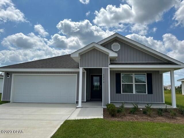 Liberty neighborhood is conveniently located in beautiful Panama City off of Star Avenue near 231. Located just 25 minutes from Tyndall Airforce Base, 20 minutes to hospitals, and less than 15 minutes to shopping, restaurants, and grocery stores you will be amazed at the convenience once you enter the winding entrance to this beautiful sanctuary. Liberty, D.R. Horton's premier new lifestyle community, offers a 7,500 square foot community center with full gym, wellness rooms and much more. Additionally, behind the community center is a water wonderland with resort style pool, splash pads, and an outdoor grilling kitchen with seating. Just when you thought it could not offer more, there are sidewalks, ponds, fountains, and conservation areas throughout this beautiful neighborhood full of nature. When you enter the Cali floorplan through the prairie door you will notice immediately the brightness of the entry hallway. This 4 bedroom 2 bath, 1830 square foot, home is an open floorplan with two bedrooms separated by a full bathroom at the front of the home and one bedroom across the entry hallway affording family and friends alike privacy when visiting. The large kitchen island overlooks the dining room and living room allowing all to be together or doing individual tasks in each area. The main areas of the home as well as the bathrooms and laundry have beautiful luxury vinyl plank while the bedrooms offer plush carpeting. The spacious primary bedroom leads to the large bathroom featuring a soaker tub, large shower, water closet, and a massive closet. This home is situated on beautiful lot backing to the conservation area and a gorgeous pond. This home comes with the front, sides, and backyard sodded.
