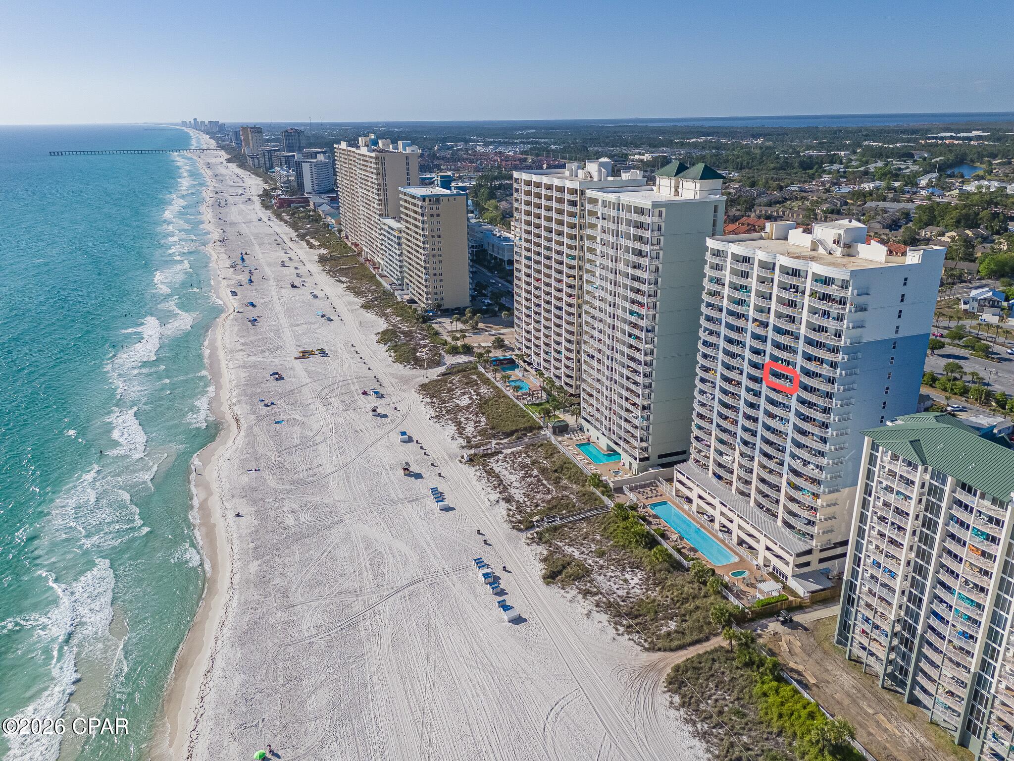 You've found it--an exceptional opportunity at Twin Palms! Rental projections of $56,000. This beautifully positioned 2-bedroom, 2-bath condo offers stunning Gulf views from an incredibly private, oversized wraparound balcony, perfect for soaking in sunsets and coastal breezes. The unit is rental-ready and features a $15,000 master bathroom renovation completed in January, highlighted by a large tiled walk-in shower, along with fresh paint throughout the entire unit for a clean, updated feel. Whether you're seeking a strong income-producing investment or a personal beach retreat, this unit checks every box. Twin Palms delivers a true resort-style experience with amenities including a beachside pool, hot tubs, sauna, and fitness center. Conveniently located near Walmart, popular restaurants, and local attractions, this condo combines location, lifestyle, and value along the world's most beautiful beaches.