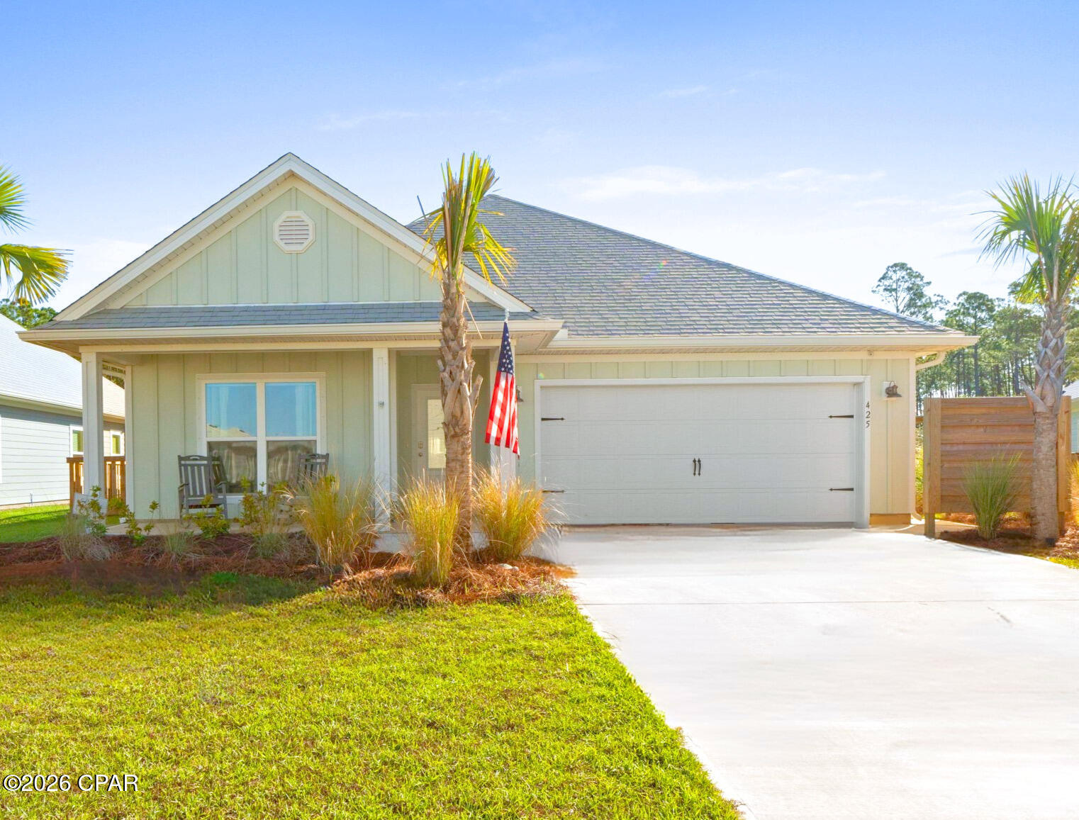 Beautifully designed and thoughtfully upgraded, this 4-bedroom, 2-bathroom fully furnished home offers 1,768 square feet of comfortable coastal living. The kitchen features updated stainless steel appliances, a stylish vent hood, custom pantry door, and built-in cabinetry, all enhanced by updated lighting throughout the home. The open living space is accented with trey ceilings in both the living room and primary suite, while a stylish electric fireplace creates a warm and inviting focal point in the living area. Step outside to a screened porch with rich wood (teak) flooring, creating the perfect transition to your private backyard oasis. The outdoor space has been carefully designed for both relaxation and entertaining, featuring a spacious deck, furnished patio, and serene wooded views that offer privacy and tranquility. Additional upgrades include a custom laundry space complete with a washer/dryer combo, folding station, and ample storage--tucked away behind a beautiful barn door for a clean, organized look. Ideally located near one of WindMark Beach's two community pools and just a short walk to the boardwalk leading to the beach, this home offers the perfect blend of comfort, style, and coastal lifestyle.