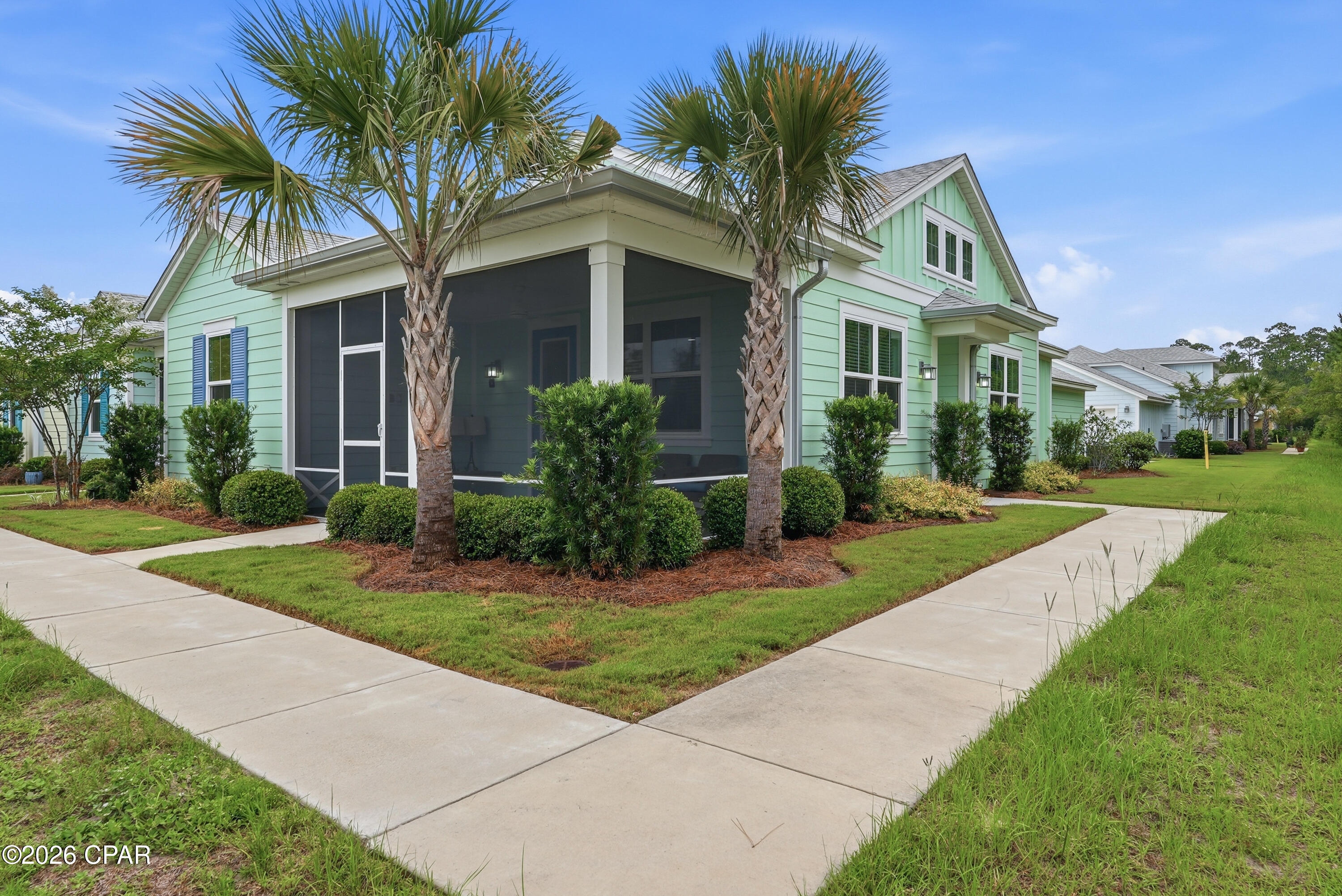 Amazing ALOHA on an AWESOME PRIVATE LOT! Experience coastal-inspired living in this beautifully maintained Aloha Cottage located in Latitude Margaritaville Watersound. Featuring two bedrooms plus a versatile den, this popular floor plan offers flexible living space and an open-concept design that blends comfort, functionality, and style. 

The standout feature of this home is its exceptional location. Situated with preserve space on both sides, it offers a level of privacy rarely found among cottage homes and creates a peaceful setting surrounded by natural beauty. Enjoy morning coffee or evening relaxation from the screened porch while taking in the tranquil preserve views. 

Inside, the spacious great room features vaulted ceilings and abundant natural light since you can keep the blinds open and still maintain privacy. The kitchen features a large center island, quartz countertops, upgraded cabinets, tile backsplash, and ample workspace for cooking and entertaining. A dedicated dining area provides the perfect setting for gatherings. The primary suite includes a generous walk-in closet, an ensuite bath with dual vanities, and a tiled walk-in shower. On the other side of the home, the guest bedroom and full bath provide spacious accommodations. The den offers endless possibilities as a home office, hobby room, media room, or additional guest space. Quality finishes throughout include Mohawk RevWood flooring in the main living areas, tile in wet areas, custom ceiling fans, and thoughtful design upgrades. 

Beyond the home, residents enjoy access to an impressive collection of resort-style amenities, including a waterfront pool, restaurant, fitness center, indoor lap pool, spa, pickleball and tennis courts, kayaking, bocce ball, cornhole, live entertainment, and a full calendar of social activities. Additional shopping, dining, medical, and marina offerings are planned for the surrounding area, adding even more convenience and lifestyle opportunities. 

Located just minutes from the Emerald Coast's renowned white-sand beaches, this home combines a private preserve setting with easy access to everything the area has to offer. HOA-maintained lawn care and scheduled exterior maintenance provide a low-maintenance lifestyle, allowing more time to enjoy the community and coastal surroundings. 

Opportunities to own an Aloha Cottage with this level of privacy are uncommon. Come discover what makes this homesite one of the most desirable cottage locations in the Active 55+ community of Latitude Margaritaville Watersound!