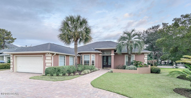 Exquisite and Stunning! Executive Home on the Jack Nicklaus Legends Golf Course in the stately gated Baypoint Community. From the invitingly elegant entry foyer, you'll be beckoned to the large great room set by the backdrop of the stunning pool and views of the 8th hole of the Legends Golf Course. Chefs kitchen with large island and sleek granite countertops also includes stainless steel appliances with new self-cleaning electric double wall oven, Bosch gas range top and dishwasher. New top of the line LG Washer and dryer are included. Wireless security system, custom draperies, new tankless gas water heater, gas fireplace, and a beautiful sunroom with view of golf course. There is an oversized garage with a golf cart entrance on the side. Home has been painted inside and out. The living room with built in bookcases adjoins the lovely sunroom with expansive views and skylights above. You can access the serene pool area from the Master Bedroom, Living Room or Sunroom where you'll be amazed by the saltwater pool that boast a hot tub complete with waterfall from the hot tub into the pool. The pool area is screened and partially covered for those memorable gatherings. You'll have to see this one to appreciate it's features and beautifully landscaped grounds. This home is a golfers dream home with the perfect layout for entertaining. Furniture is negotiable. Age, sq footage, lot dimensions and room dimensions are approx. buyer to verify if important.