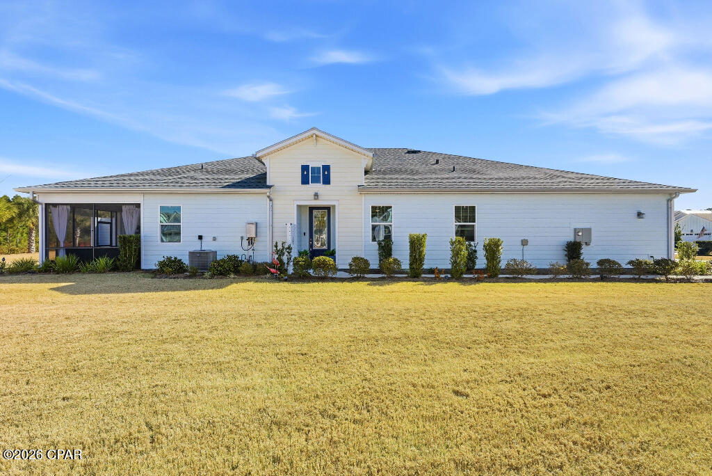 Located in Latitude Margaritaville Watersound phase 3C which means very minimal traffic.. This beautiful ANTIGUA model sits on a large corner lot that offers an open and functional floor plan designed for comfortable coastal living. The home features a spacious great room that flows into the kitchen and dining area, providing an ideal layout for everyday living and entertaining. The kitchen includes a large island, ample cabinetry, and modern finishes. Lots of upgrades including crown molding throughout the entire home. The primary suite offers a private retreat with a walk-in closet and an en-suite bath. A secondary bedroom and full bath provide space for guests, while an additional flex area may be used as an office, den, or hobby room. Outdoor living is enhanced by a covered/screened lanai, and the attached garage provides additional storage. There is sufficient floored attic space for storage. Latitude Margaritaville Watersound is a gated 55+ community offering resort-style amenities, including pools, fitness facilities, pickleball and tennis courts, walking trails, dining options, and a full calendar of social activities. Conveniently located near Scenic Highway 30A, beaches, shopping, dining, and medical facilities. The airport is a very short drive away and the new Marina is under construction.The town center amenities include the Latitude Bar and Chill, Outdoor Resort Style Pool, Indoor lap pool and Spa, Fitness Center, Pickleball, Tennis, Bocce Ball, Cornhole, brand new Woodworking Shop, Pottery center and Movie Theater ! Enjoy live music at the Bandstand and Game Lawn or take a kayak on the Intercostal Waterway. All of this just a short drive to the beautiful Emerald Coast Beaches where you can enjoy breathtaking sunsets on the white sugar sand beaches! PUBLIX is under construction for your convenient shopping. Buyer to verify all information deemed important.