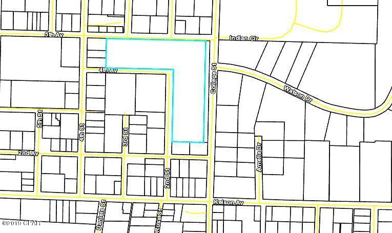 Acreage in the City Limits of Marianna located across the street from Chipola College and is a short distance to the heart of the Medical district.  Lots of road frontage on 5th Ave along with road frontage on 2nd Street & 4th Ave.  Property is ''L Shaped''  Access to City utilities available.