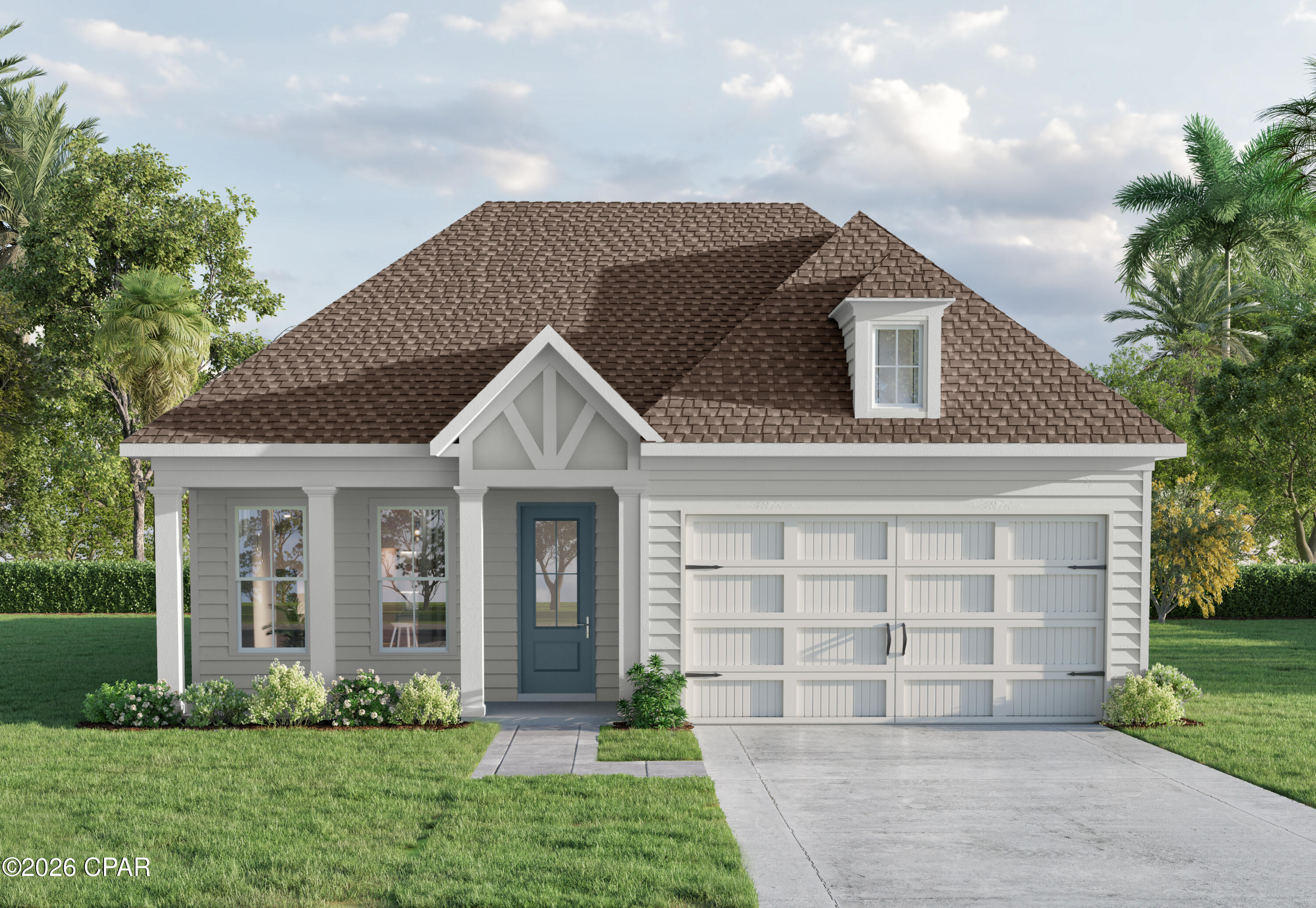 King's Landing, an exclusive new community of 39 single-family homes nestled in the desirable King's Point area of Lynn Haven's Pretty Bayou.  The stunning Stewart A plan offers 1,959 square feet of thoughtfully designed single-story living with 3 bedrooms, 2 baths and a 2 car garage. The open-concept layout seamlessly connects the modern kitchen, dining area and family room, perfect for entertaining and everyday living.  The kitchen features contemporary finishes and an island that serves as the heart of the home. The spacious owner's suite provides a private retreat with a walk-in closet and ensuite bath complete with a double vanity, shower and separate water closet.  Two additional bedrooms and a full bath provide comfortable accommodations for family and guests, while the single-story design offers effortless accessibility and low maintenance living.  
Residents will enjoy access to the community pool and cabana, perfect for relaxing and socializing with neighbors. King's Landing combines comfortable coastal living with convenient access to the water, local shopping, dining and recreation. Experience the quality craftsmanship and attention to detail that Traton Homes has delivered for 55 years.
Home will be move in ready by late August-early September.