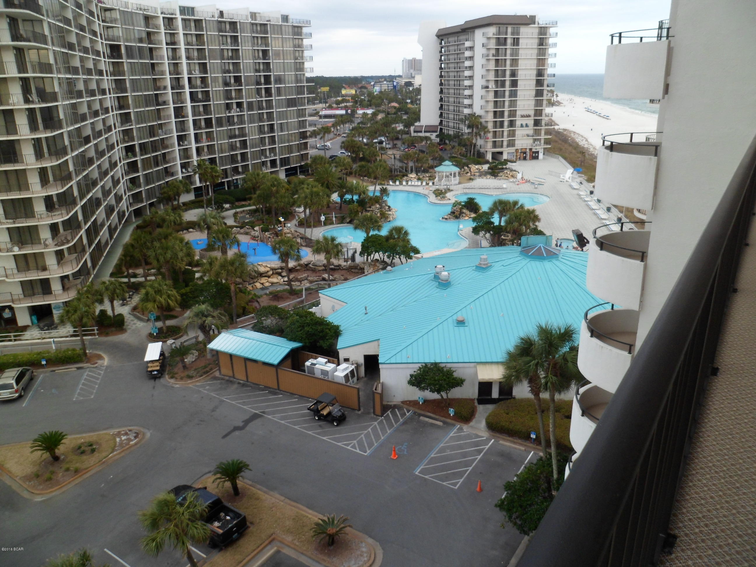 Spectacular views of the Gulf of Mexico and the sugar white sands of Panama City Beach await you as you sit on your private roof top balcony with a cold libation in tow.This 2 story unit has one gulf front bedroom and 2 baths downstairs and another bedroom and bath on the second floor.  Magnificent sunsets are the order of the evening.  It doesn't get any better than this.. Enjoy all the amenities that Edgewater has to offer including pools, hot tubs, tennis, golf fitness center, restaurants and bars, live entertainment etc.. Unit is on the in house rental program.. A definite must see.