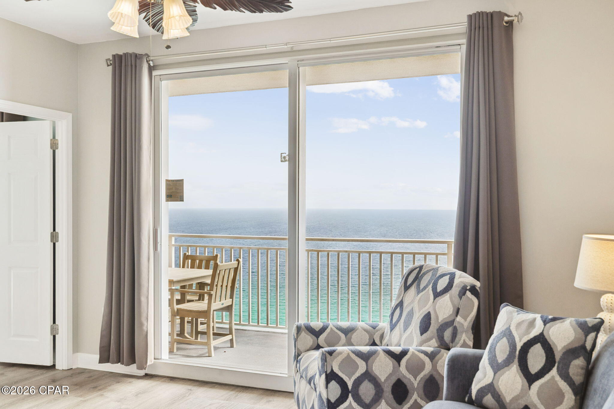 **1402E JUST SOLD ON APRIL 2026 FOR $535,000!! (see public records)** Positioned directly on the sugar-white sands of Panama City Beach, this gulf-front condo at Splash Resort combines strong vacation rental appeal with a highly sought-after west end location.

With over 1,000 square feet, 9-foot ceilings, and upgraded luxury vinyl plank flooring throughout the living areas and bedrooms, the interior feels bright, comfortable, and designed for easy coastal living. The open layout flows seamlessly to a private gulf-front balcony -- an ideal place to enjoy morning coffee or sunset views over the Gulf.

The kitchen offers a functional advantage over many comparable Splash floorplans, featuring additional counter space and cabinetry for improved storage and usability. Granite countertops and stainless appliances complete the space.

The gulf-front primary suite opens directly to the balcony and includes a spacious ensuite bath with double granite vanity and walk-in shower. A second bedroom with queen-over-queen bunks provides excellent flexibility for guests and larger groups, helping maximize both usability and vacation rental potential. Recent owner updates include a new queen sleeper sofa installed in March 2025 and new balcony furniture added in August 2025, enhancing both guest comfort and vacation rental appeal.

Splash Resort remains one of the most popular family-focused resorts in Panama City Beach, offering 400 feet of beachfront, three pools (including two heated pools), a lazy river, hot tub, beachfront bar and grill, fitness center, arcade, and an interactive water park with slides, splash zones, and spray features. On-site conveniences including a coffee shop, mini market, and beach store further enhance the owner and guest experience.

Located on the desirable west end of Panama City Beach near Pier Park and 30A, this condo offers the combination of beachfront ownership, rental appeal, and resort amenities that continues to attract buyers to the area.

Schedule your private showing today.