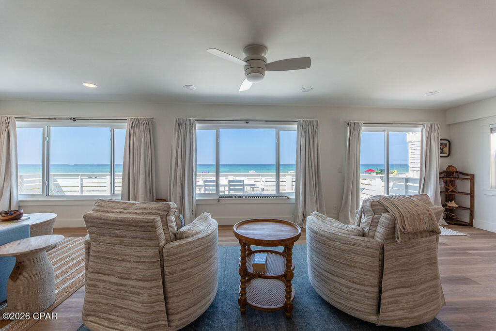 Beachfront Gem on Gulf Drive -- Tastefully Remodeled with 50 Feet of Pristine Gulf Frontage
Wake up to endless turquoise water and sugar-white sand from this beautifully remodeled 3-bedroom, 2-bath beachfront retreat on one of Panama City Beach's most coveted stretches of shoreline. With 50 feet of private beach frontage, this home offers unobstructed Gulf views from nearly every room and a front-row seat to legendary PCB sunsets.
The recent remodel strikes a rare balance: premium materials and modern finishes throughout, without losing the relaxed, salt-air charm that makes a classic Panama City Beach cottage feel like home. Inside, you'll find an open, light-filled layout with updated kitchen and baths, high-end fixtures, and thoughtful design touches that elevate the space while preserving its laid-back coastal character. Large windows and beach-facing living areas blur the line between indoors and out, making the most of that priceless water view.
Step outside and you're just steps from the surf, with plenty of room to relax, entertain, or simply soak in the Gulf breeze. And the location can't be beat -- you're just minutes from Pier Park's shopping, dining, and entertainment, the rides and arcade games at Coconut Creek Family Fun Park, world-class fishing charters out of Capt. Anderson's Marina, and the lively restaurant and nightlife scene along Front Beach Road. Whether you're looking for a full-time residence, a vacation getaway, or a high-performing rental property, this home delivers the best of Panama City Beach living.
Three bedrooms, two baths, 50 feet of private beach, and a remodel done right -- this is beachfront living the way it's meant to be.